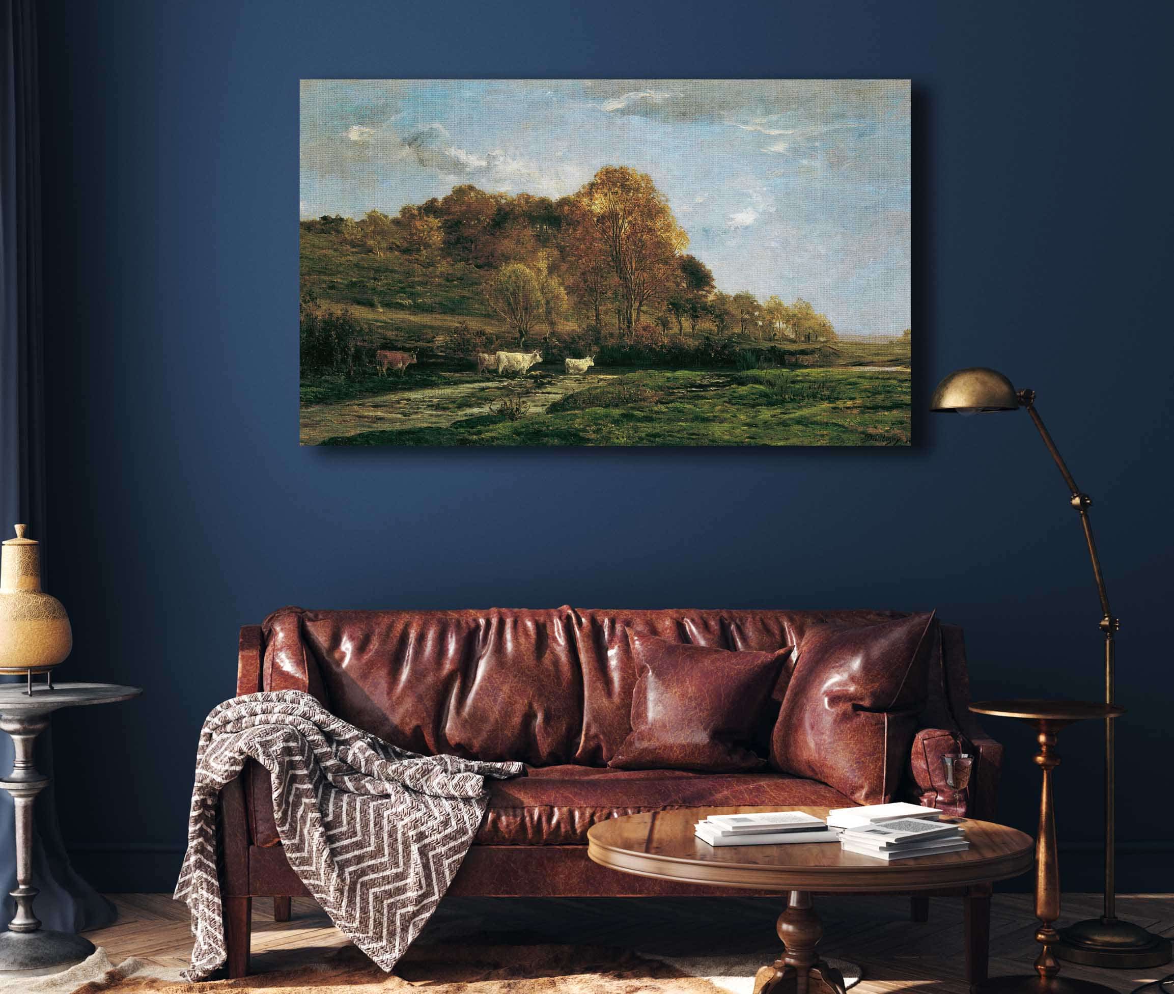Herbstliche Aulandschaft Abendstimmung by Charles Francois Daubigny - Image 4