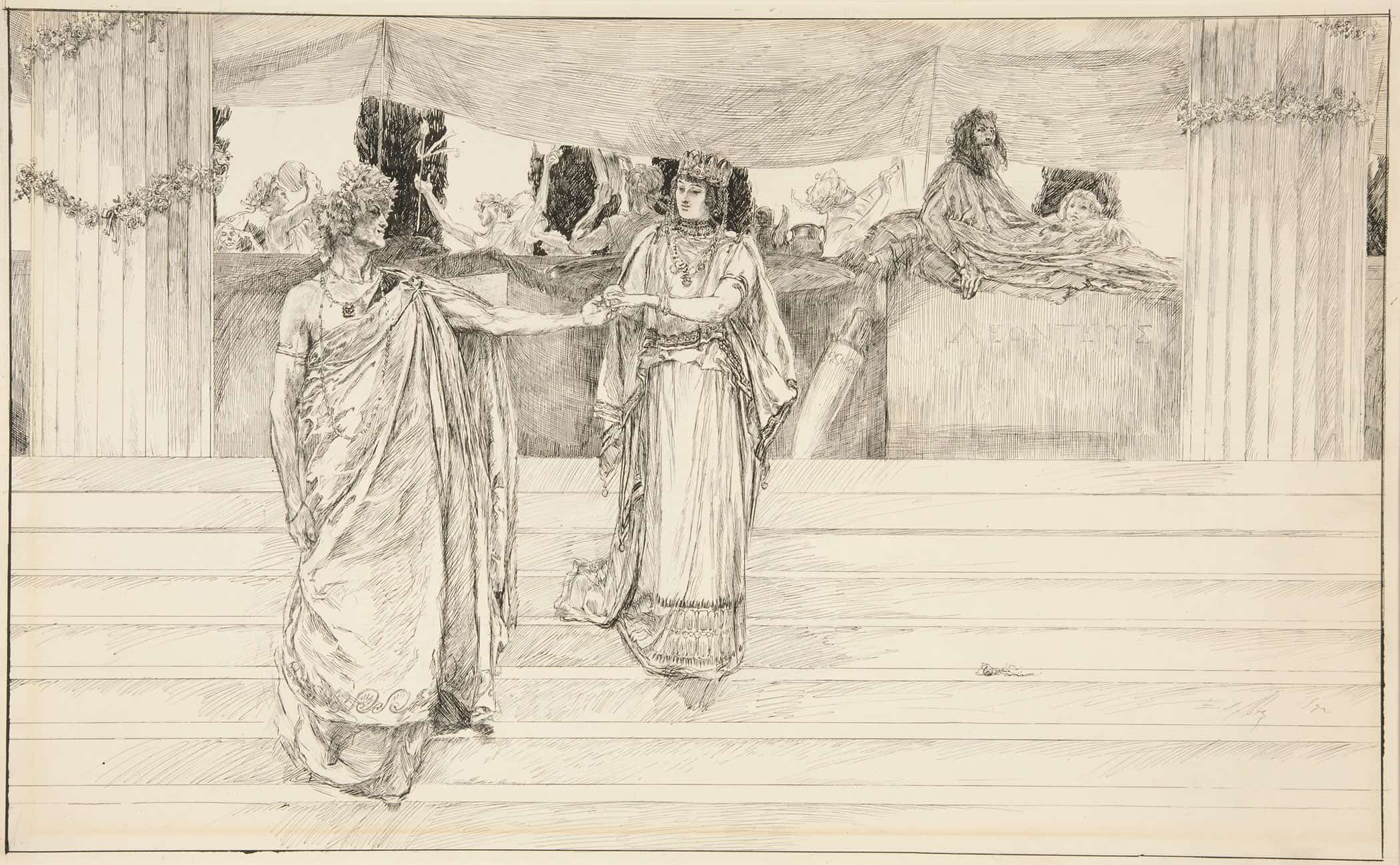 Hermione Entreats Polixenes Act I Scene Ii The Winters Tale by Edwin Austin Abbey - Image 2