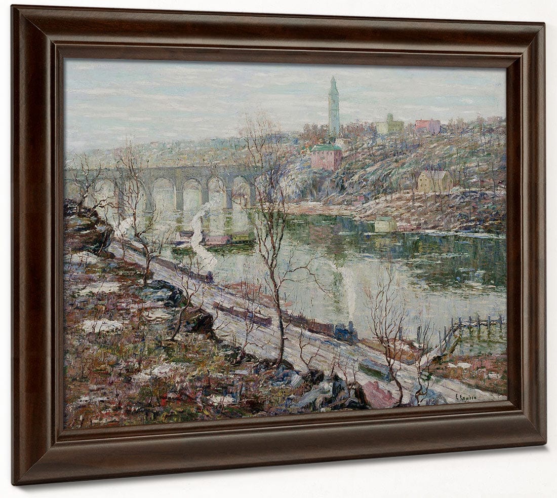High Bridge, Harlem River By Ernest Lawson - Image 4