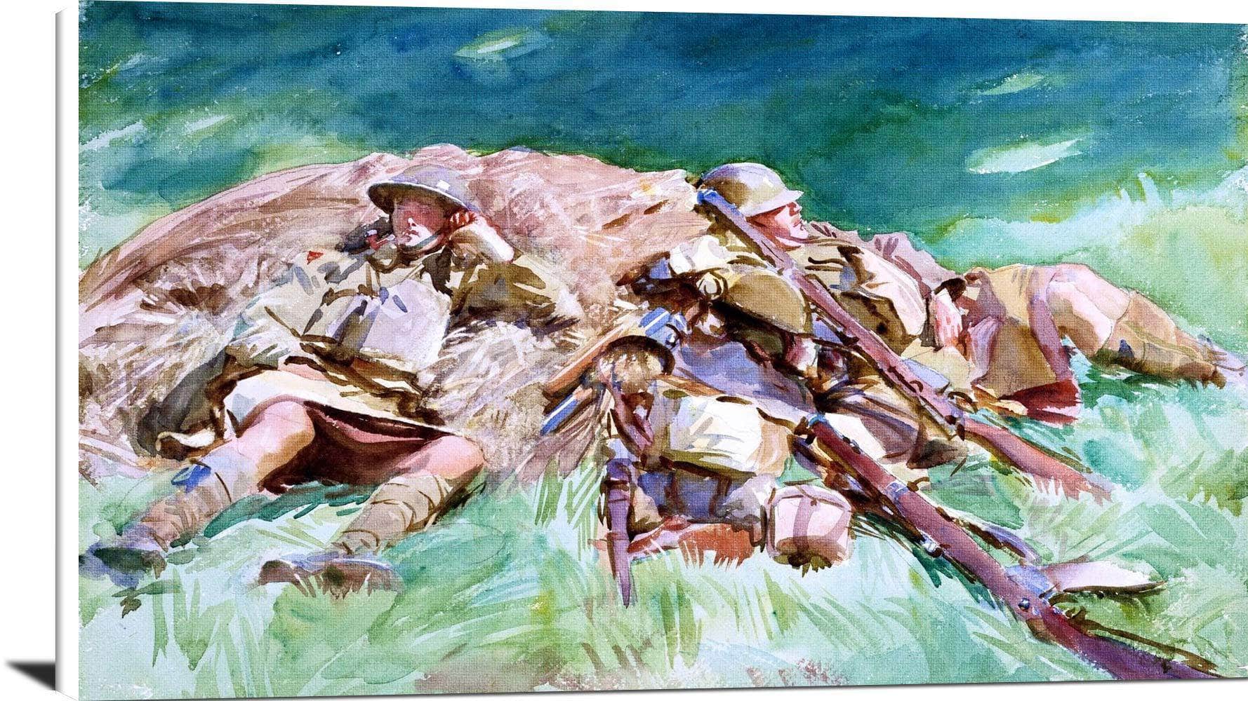 Highlanders Resting At The Front Painting John Singer Sargent Canvas Art