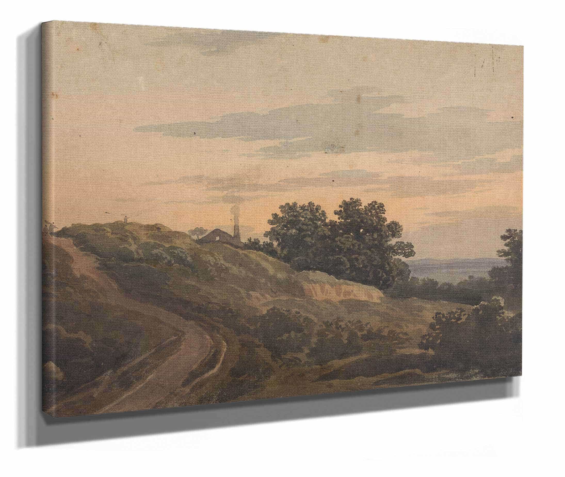 Hilly Landscape With House Path And Figures by Thomas Sully - Image 2