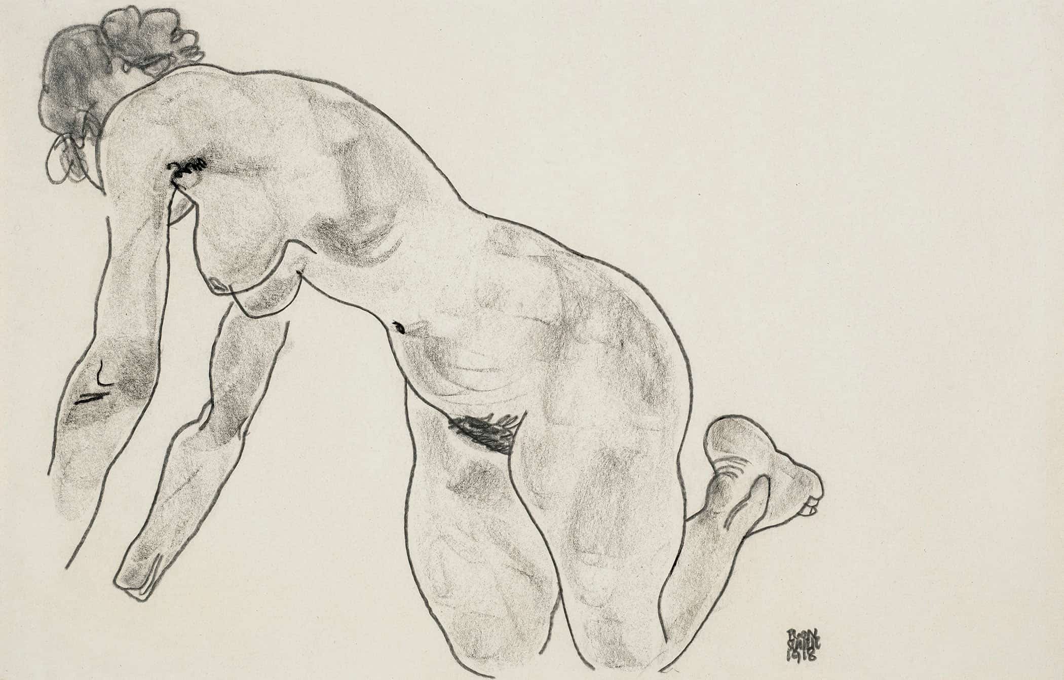 Hockender Weiblicher Akt by Egon Schiele - Image 2