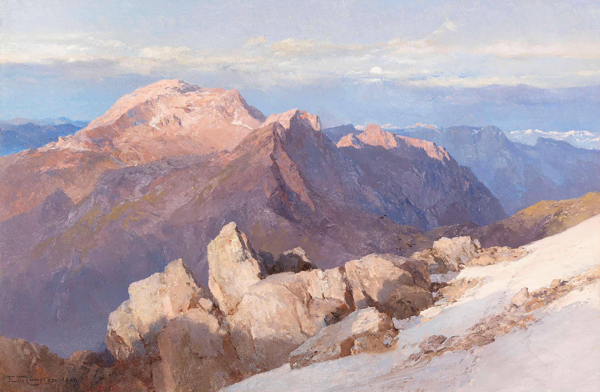 Hoher Goll Vom Watzmann Hocheck by Edward Theodore Compton - Image 2