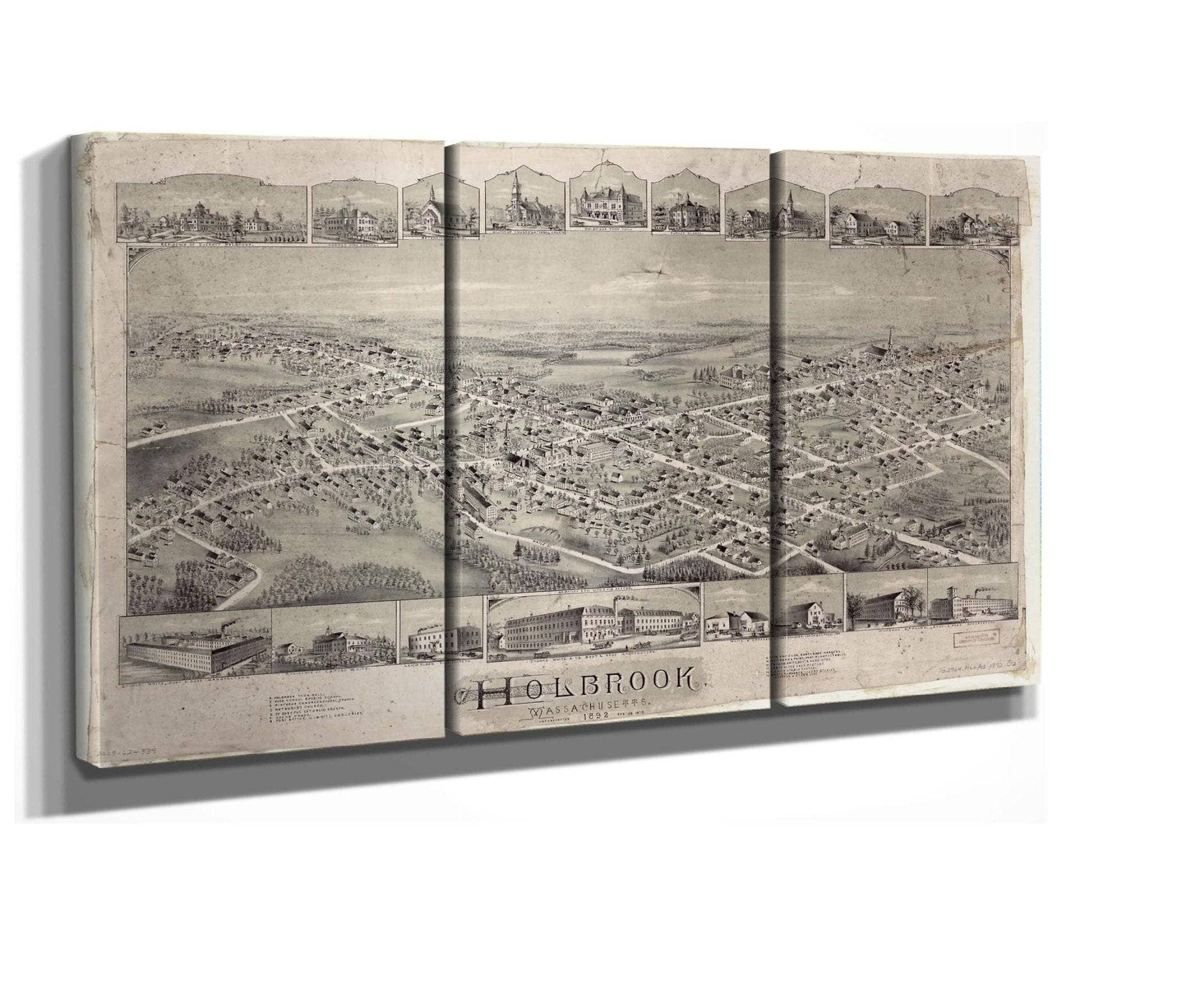 Holbrook Massachusetts 1892 Incorporated Feb 29 1872v State Of Massachusetts - Image 2