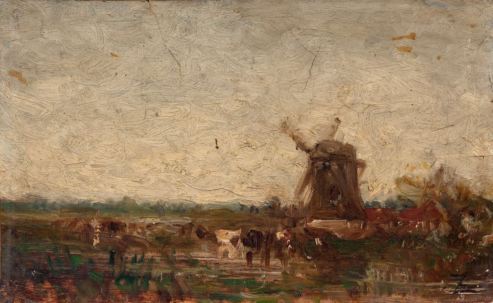 Hollande Le Moulin by Felix Ziem - Image 2