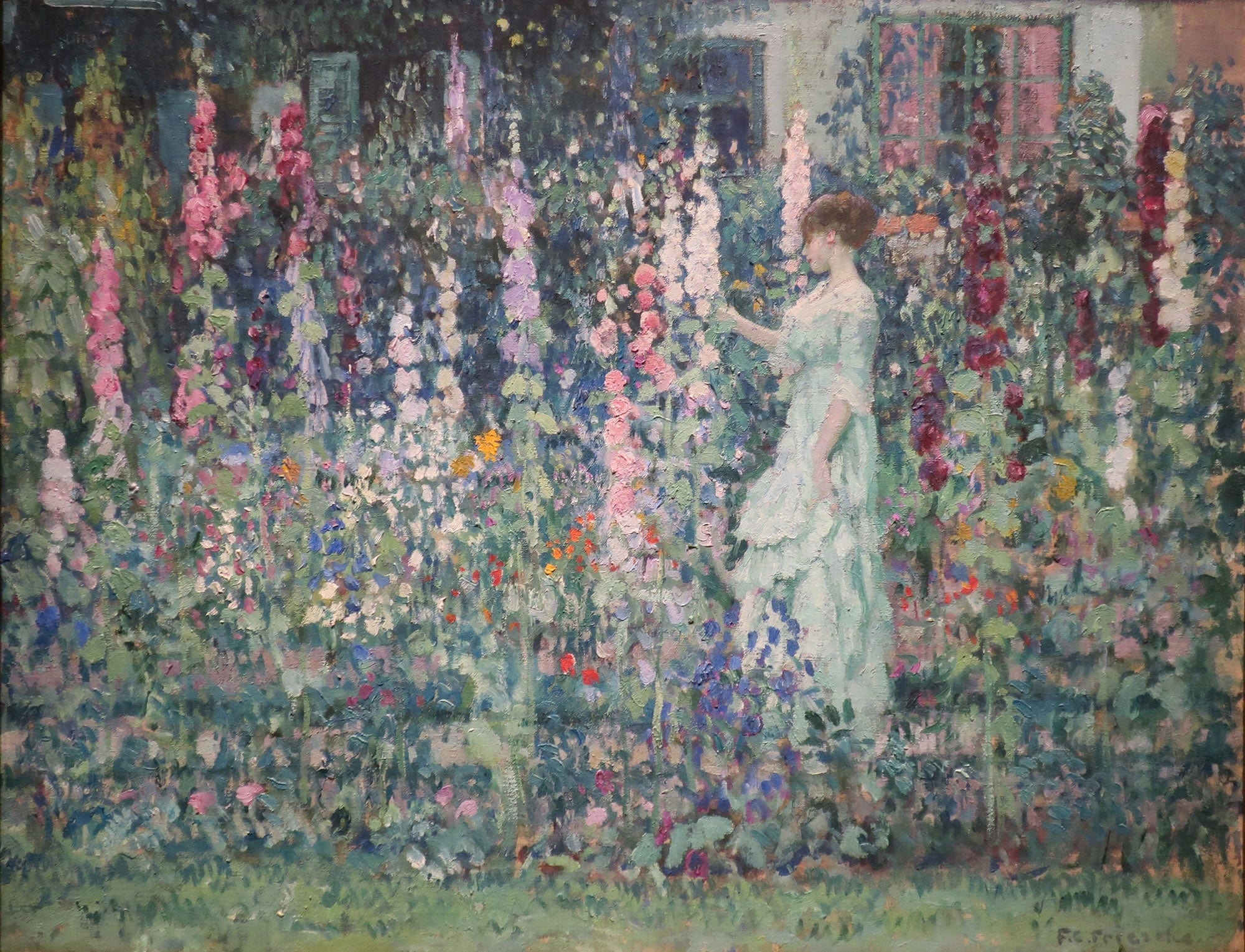 Hollyhocks By by Frederick Carl Frieseke - Image 2