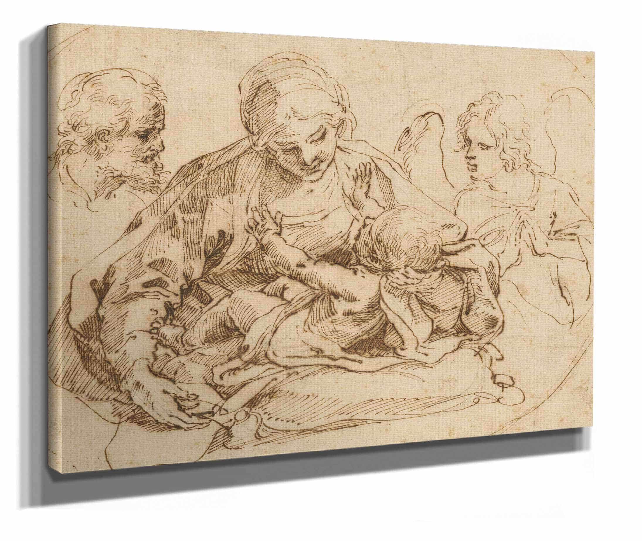 Holy Family With An Angel Mid Late S by Guido Reni - Image 2