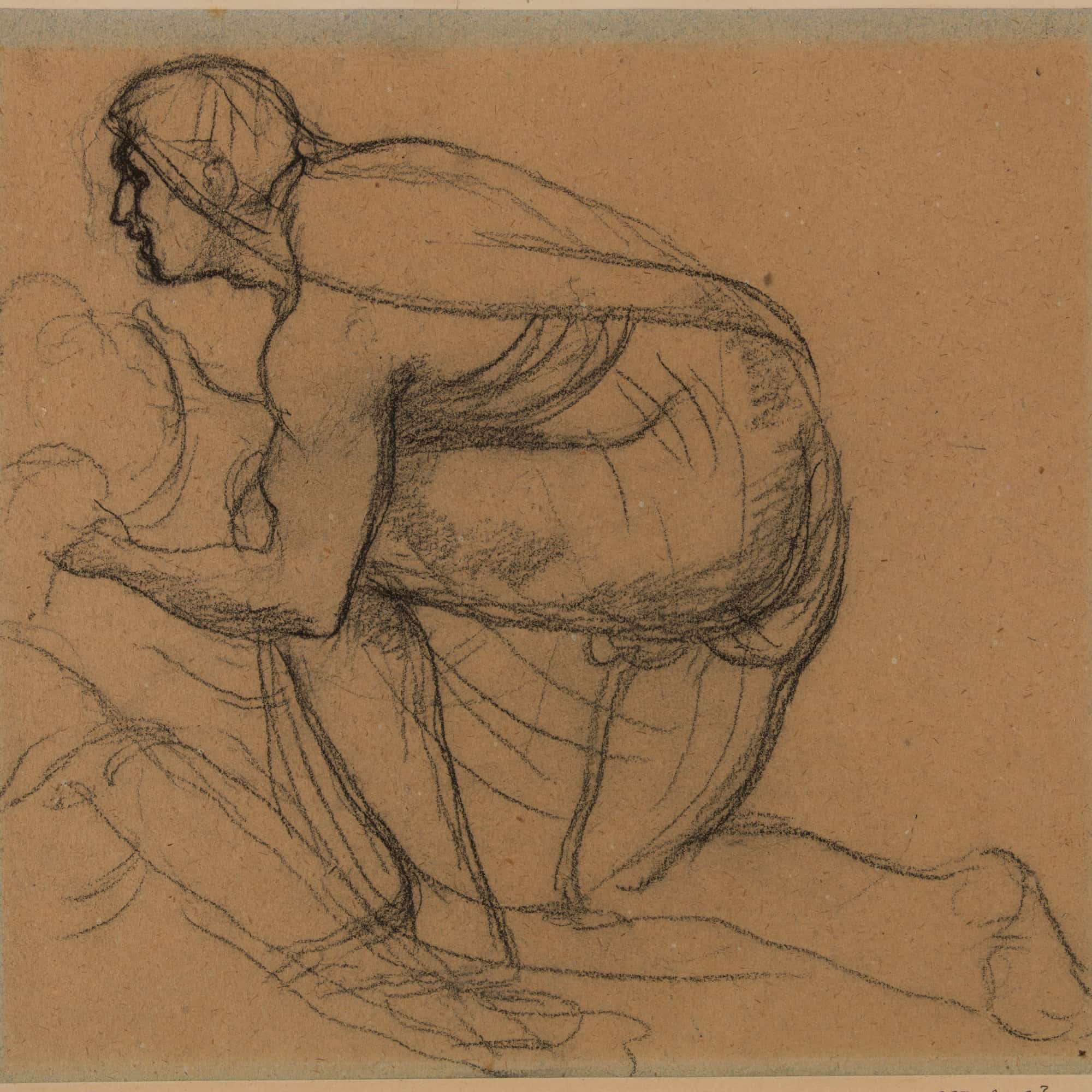 Homme Drape De Profil A Gauche Genou Droit A Terre by Pierre Puvis De Chavannes - Image 4