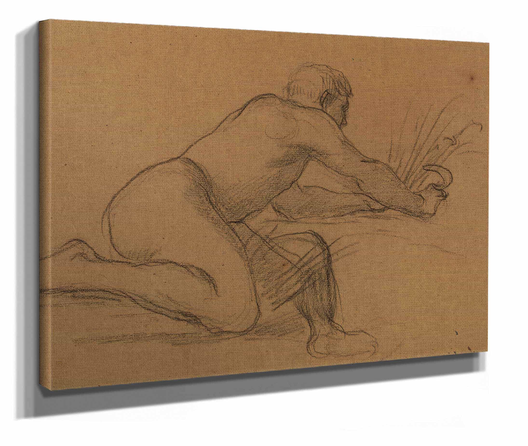 Homme Nu Accroupi Coupant Des Herbes Avec Une Faucille by Pierre Puvis De Chavannes - Image 2