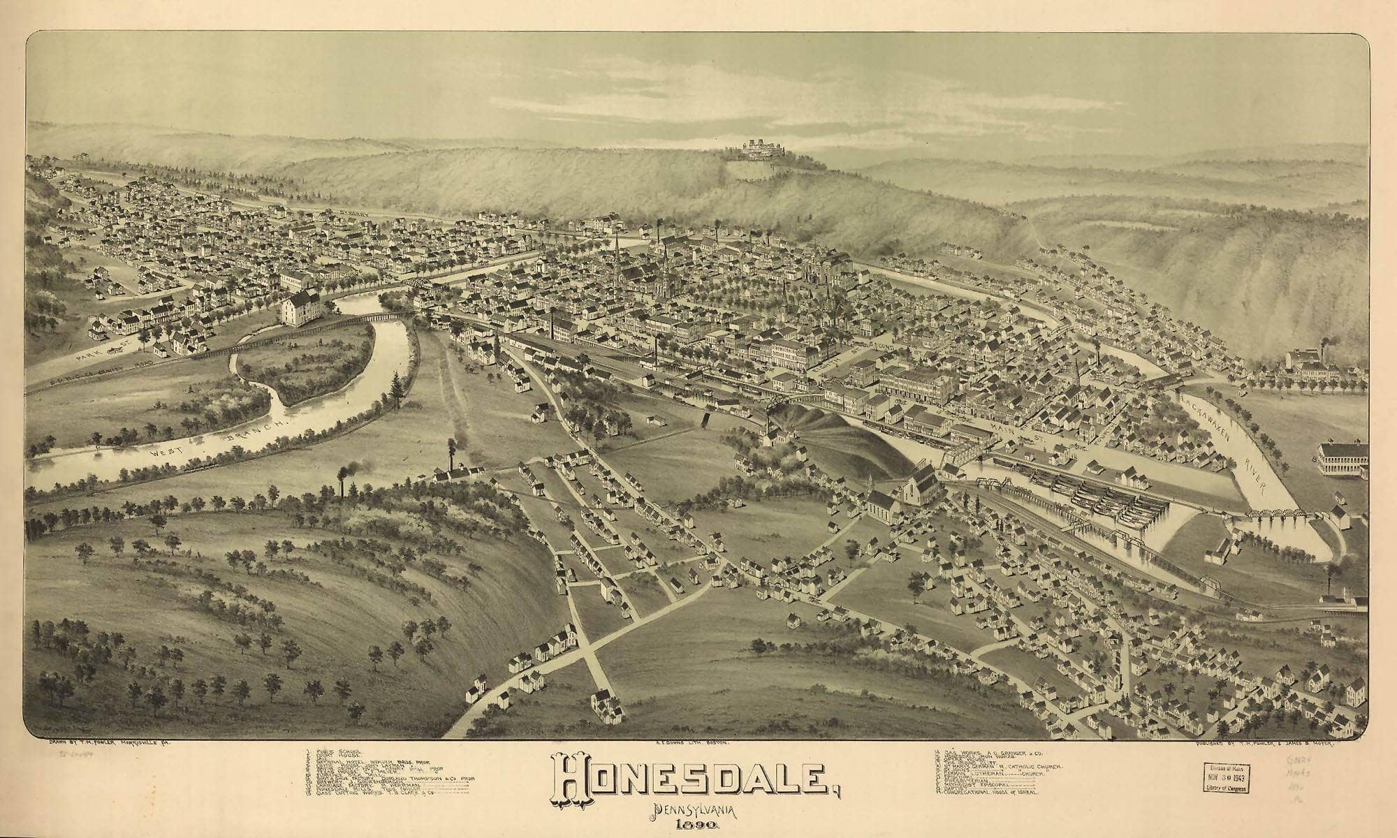 Honesdale Pennsylvania 1890 State Of Pennsylvania - Image 7