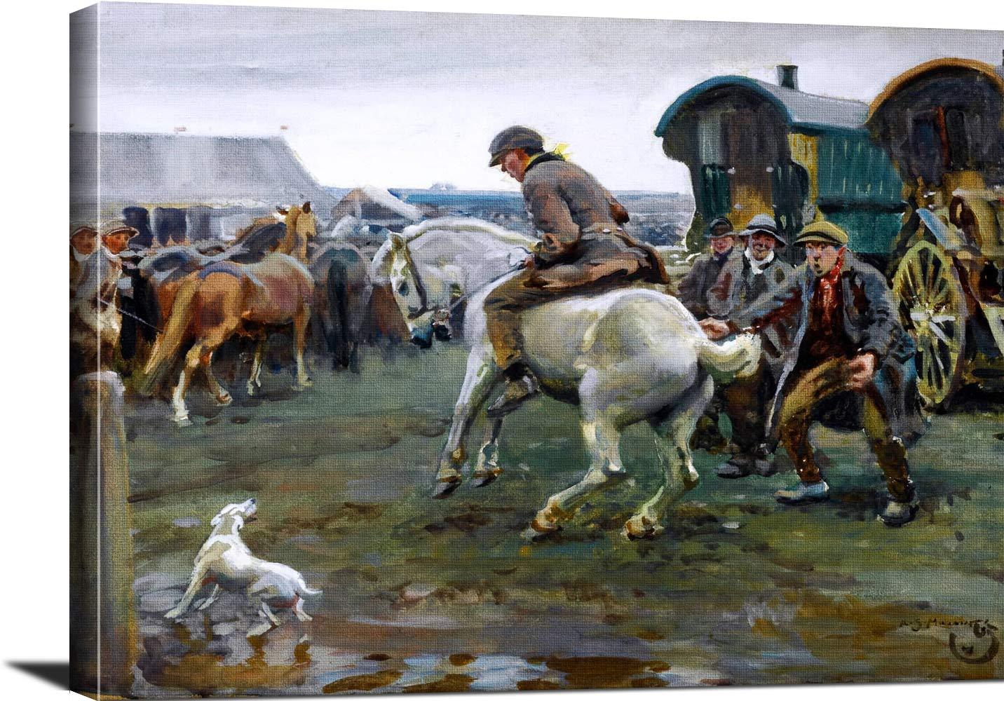 Horse Fair Painting Sir Alfred James Munnings Canvas Art - Image 3