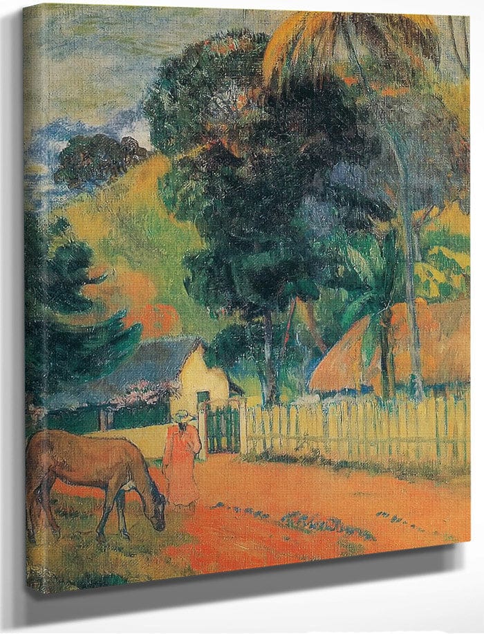 Horse On The Road By Paul Gauguin