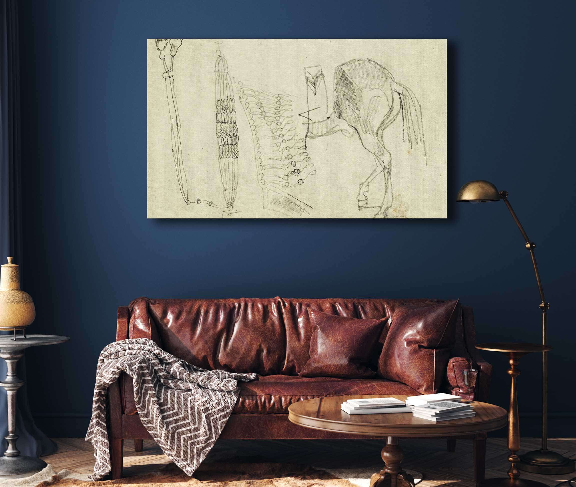 Horse Studies And Tassels by Theodore Gericault - Image 4