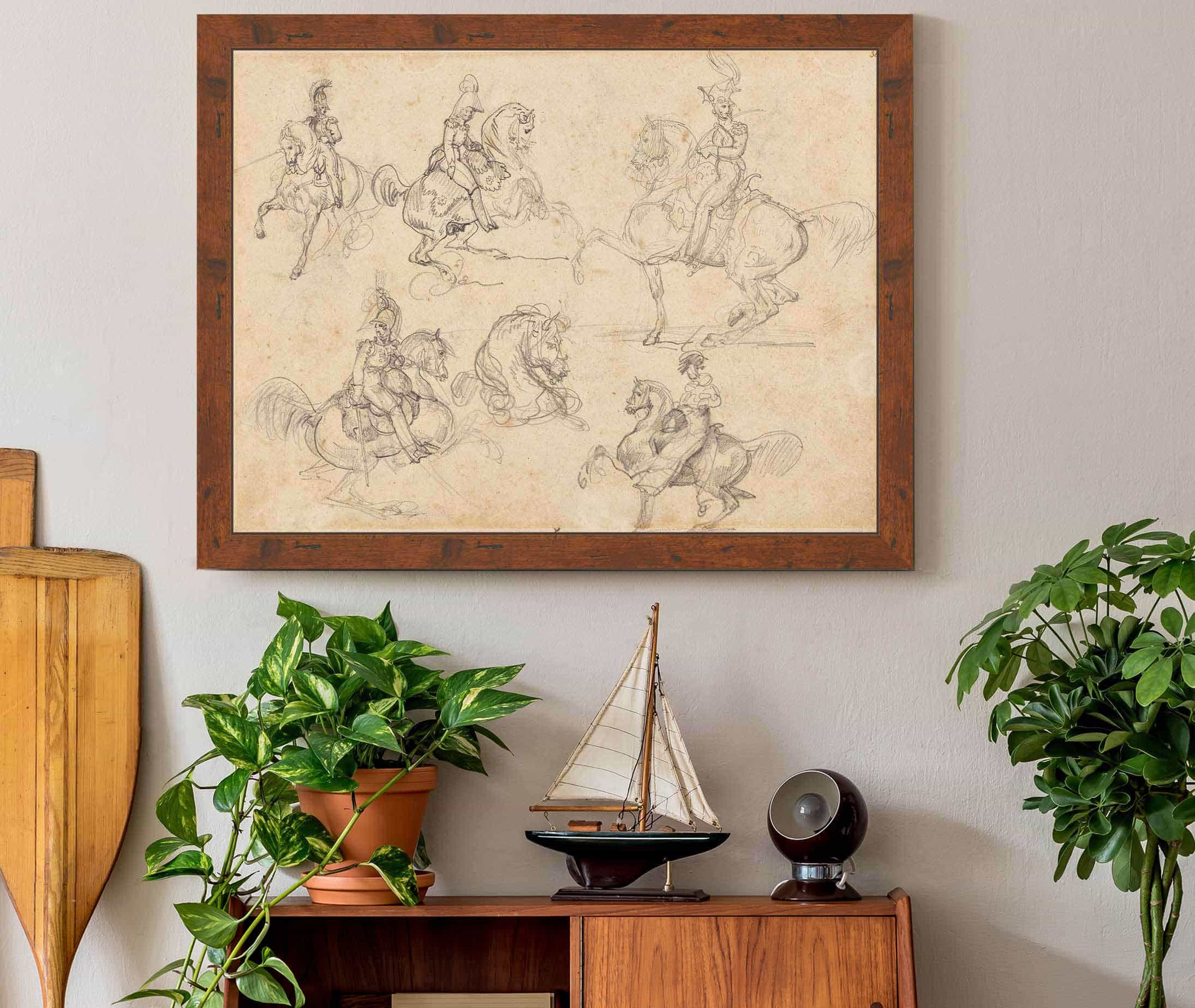 Horses And Riders by Theodore Gericault - Image 2