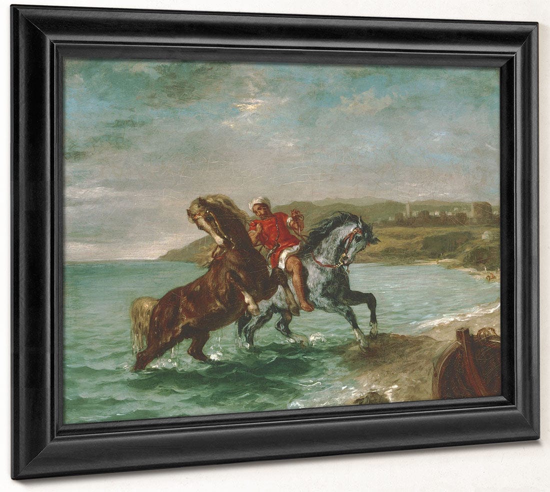 Horses Coming Out Of The Sea By Ferdinand Victor Eugene Delacroix - Image 8