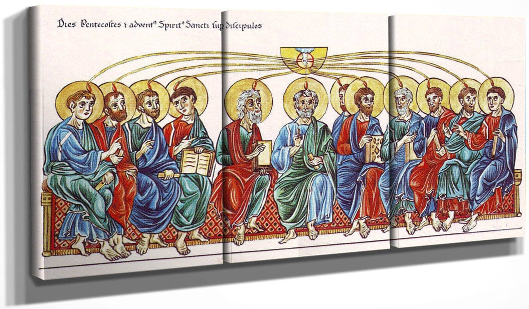 Hortus Deliciarum The Holy Spirit Descends On The Apostles 1180 By Herrad Of Landsberg