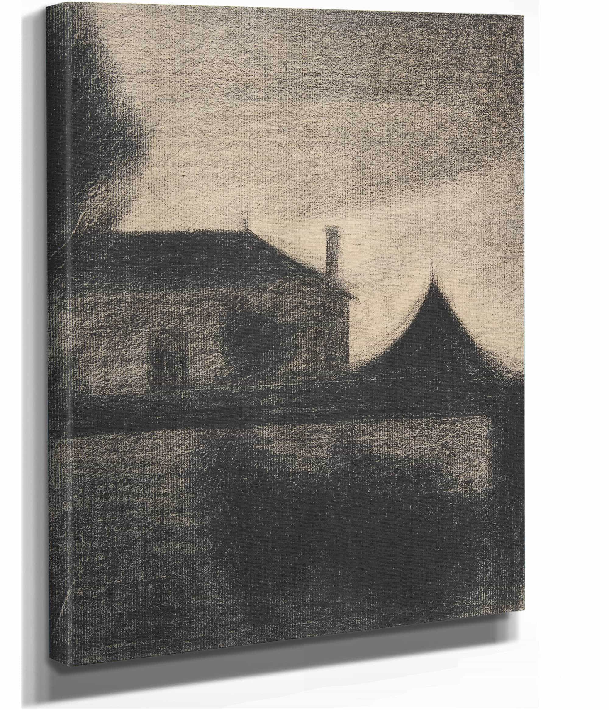 House At Dusk La Cite by Georges Seurat - Image 2