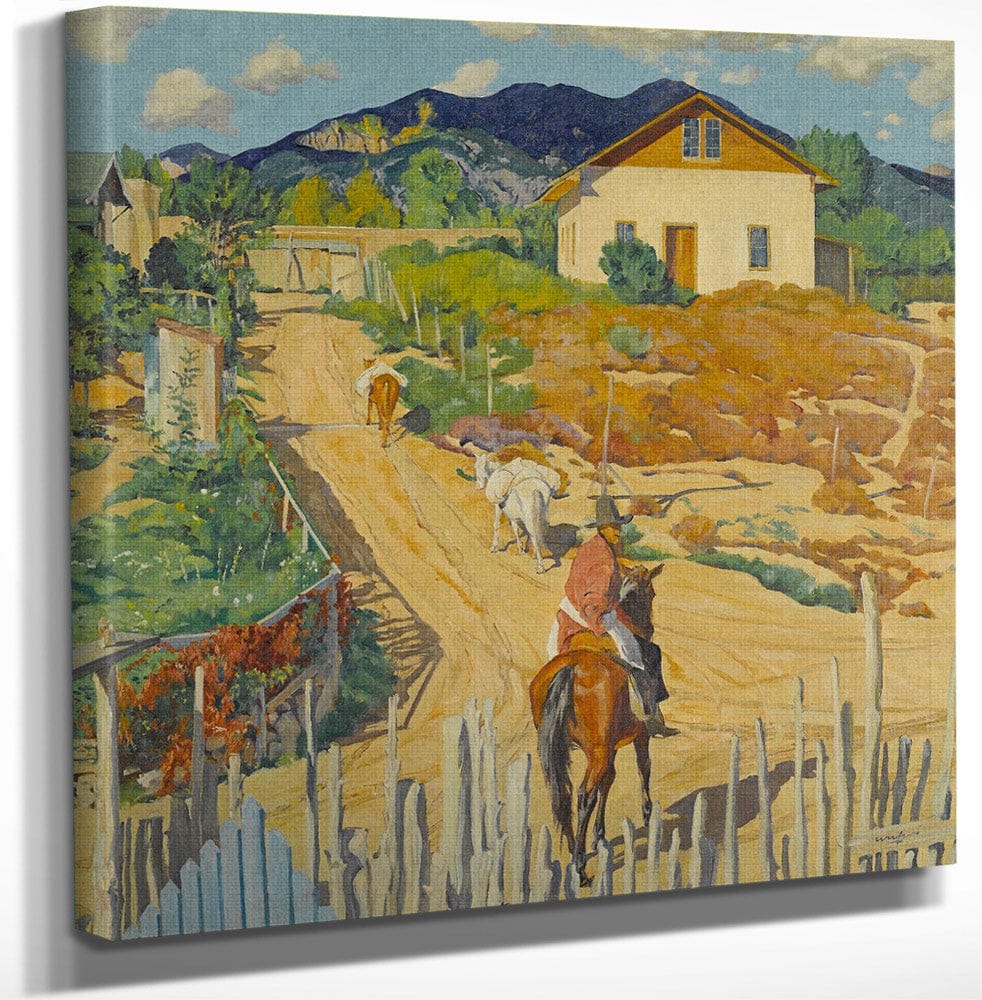House On A Hill By Walter Ufer