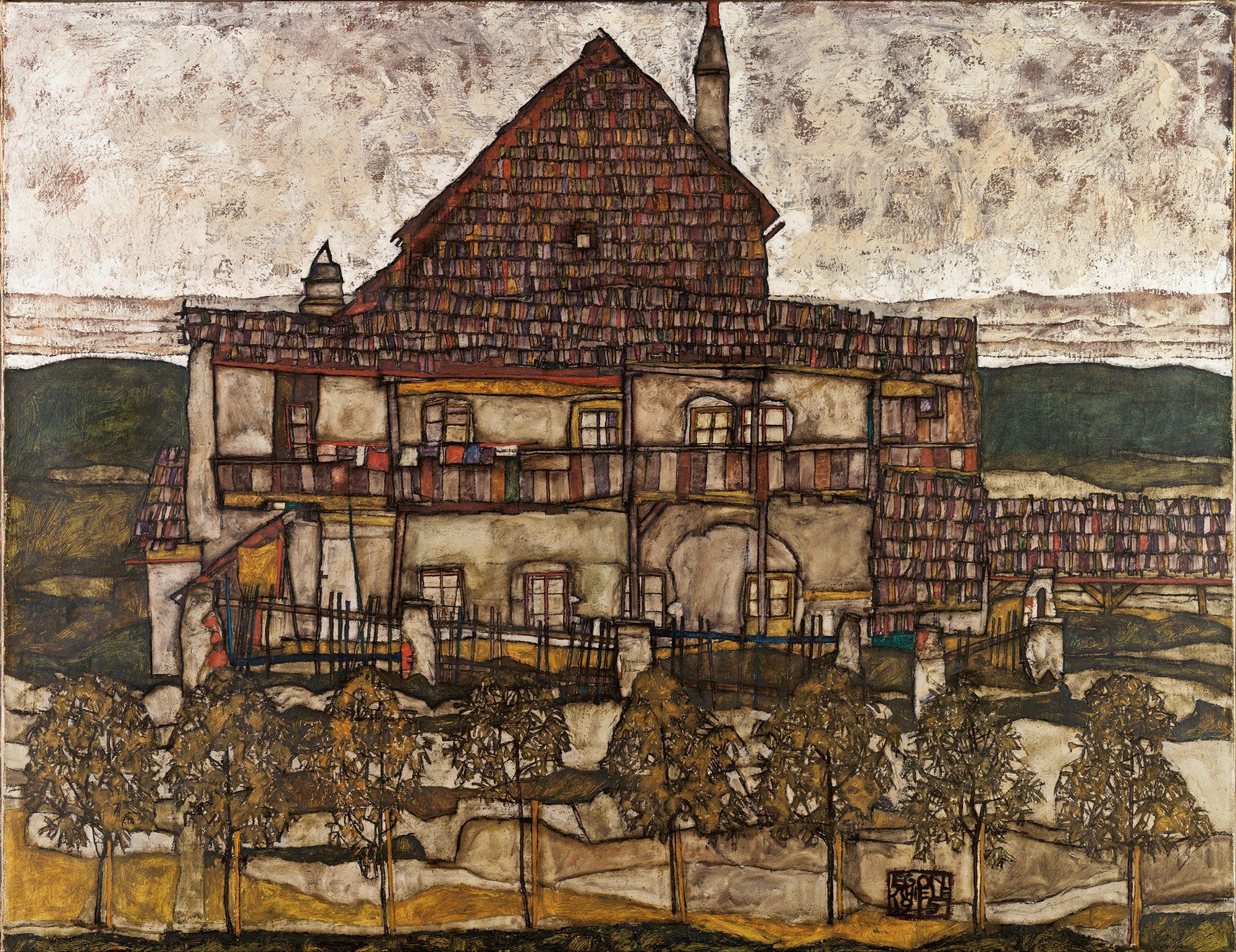 House With Shingle Roof Old House Ii by Egon Schiele - Image 2