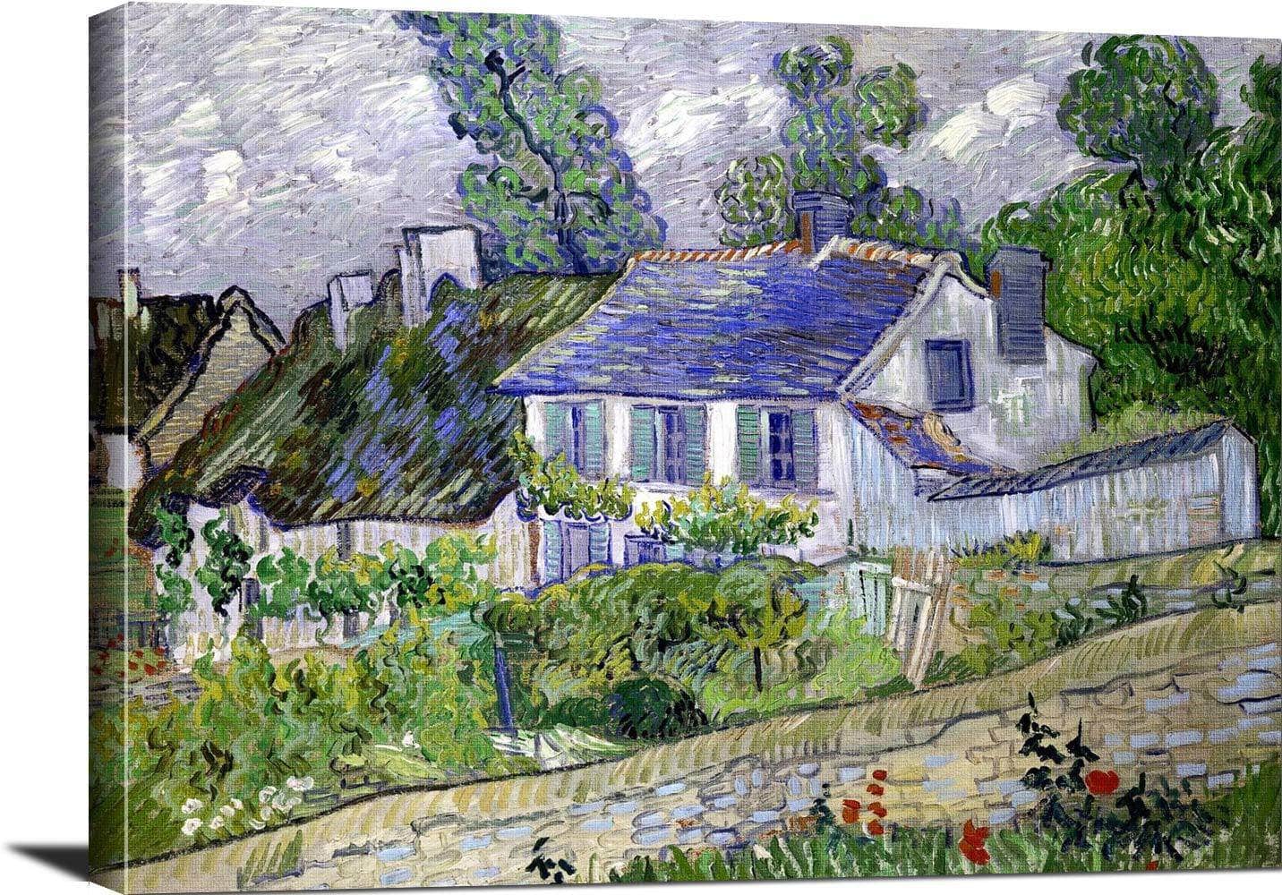 Houses At Auvers Painting Vincent Van Gogh Canvas Art - Image 3