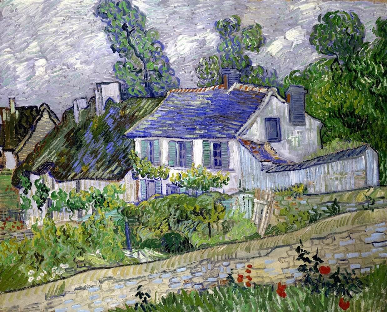 Houses At Auvers Painting Vincent Van Gogh Canvas Art - Image 5