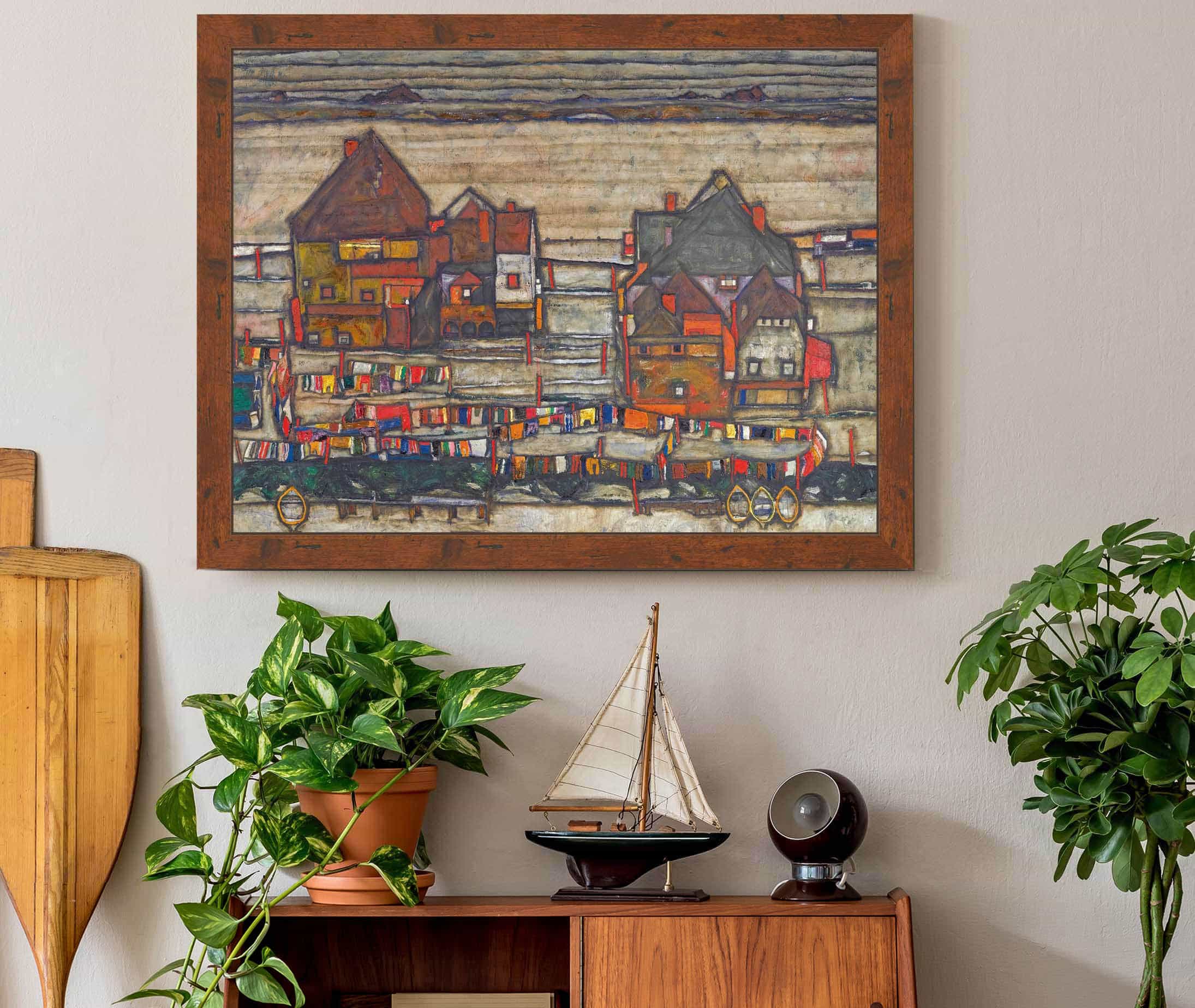 Houses With Laundry Suburb Ii by Egon Schiele - Image 3
