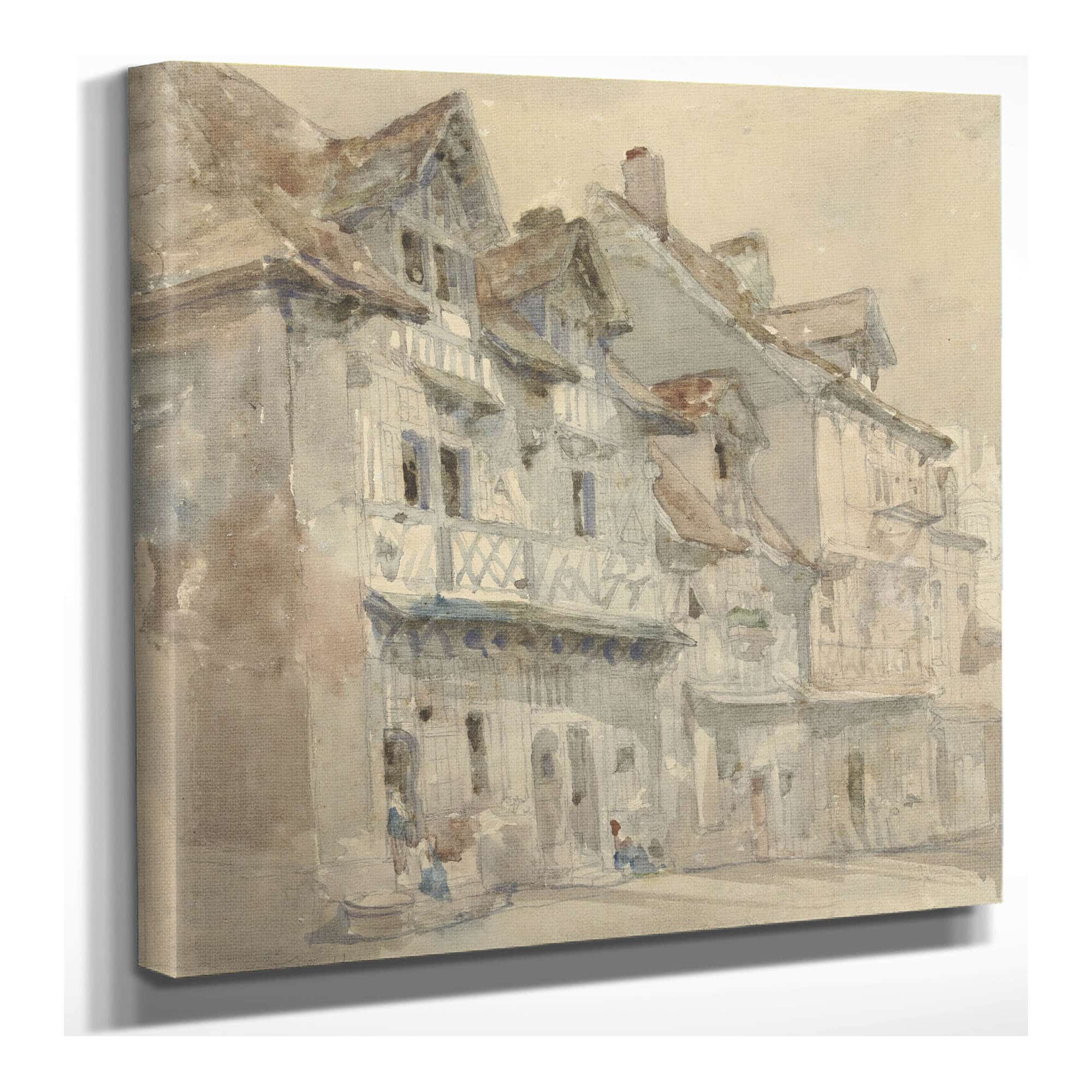 Huizen In Dieppe by David Roberts