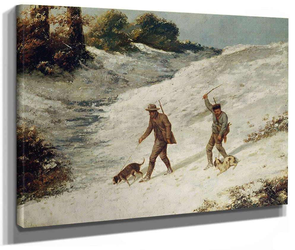 Hunters In The Snow Or The Poachers By Jean Desire Gustave Courbet