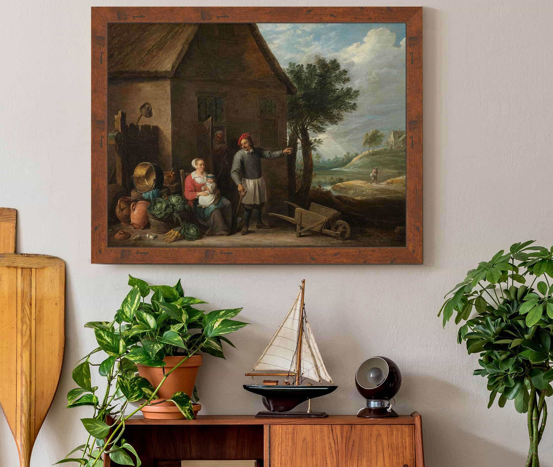 Husbandman At A Cottage Door With A Seated Woman And Child C by David Teniers The Younger - Image 3