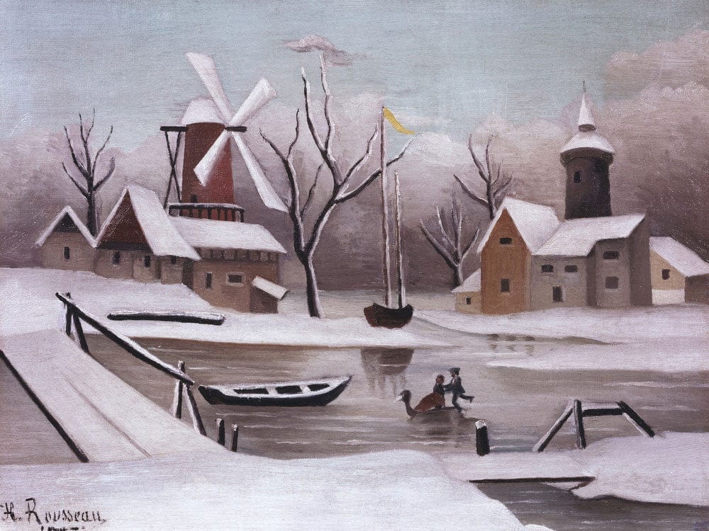 Ice Skaters On A Frozen Pond By Henri Julien Felix Rousseau - Image 7