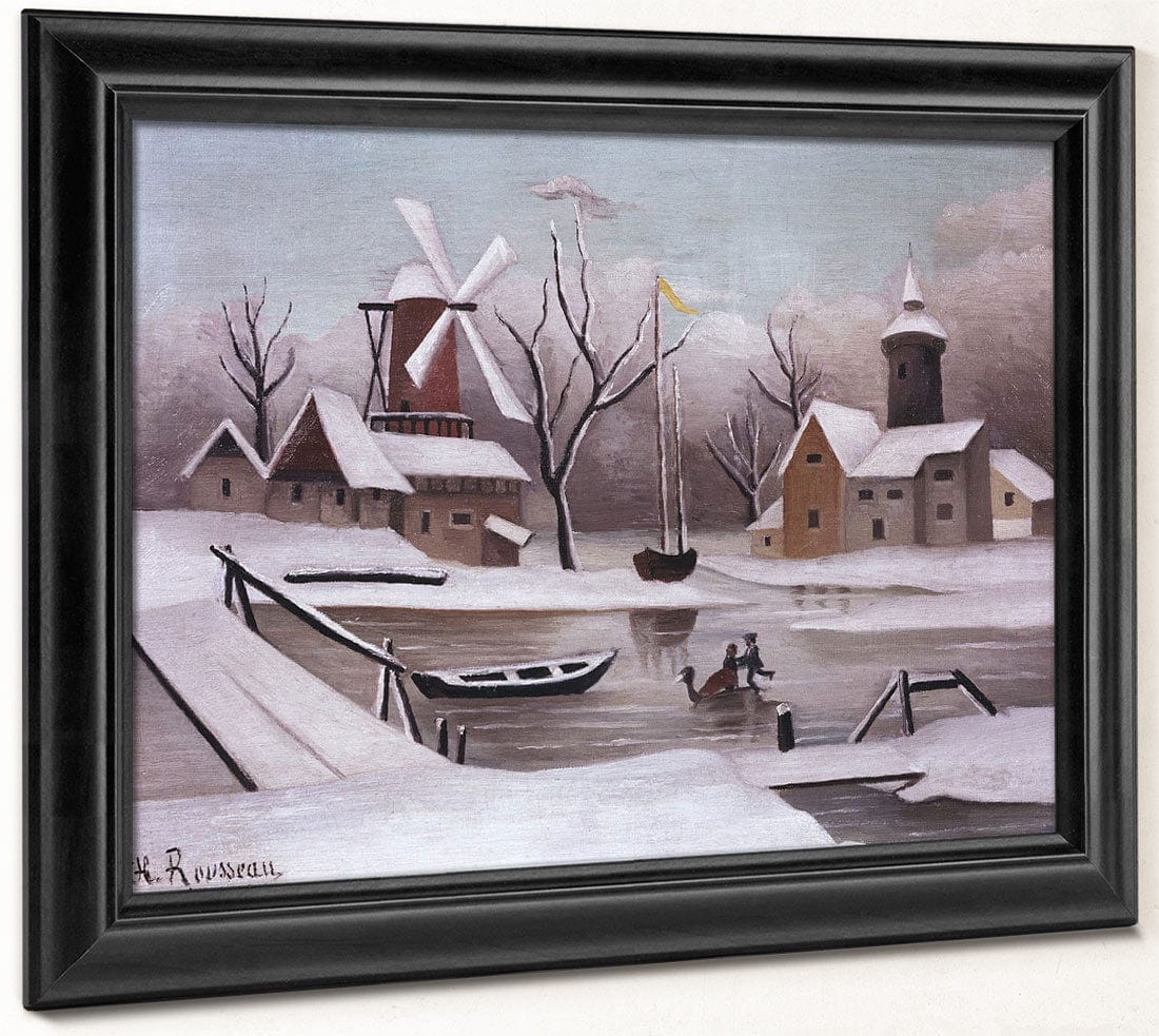 Ice Skaters On A Frozen Pond By Henri Julien Felix Rousseau - Image 8