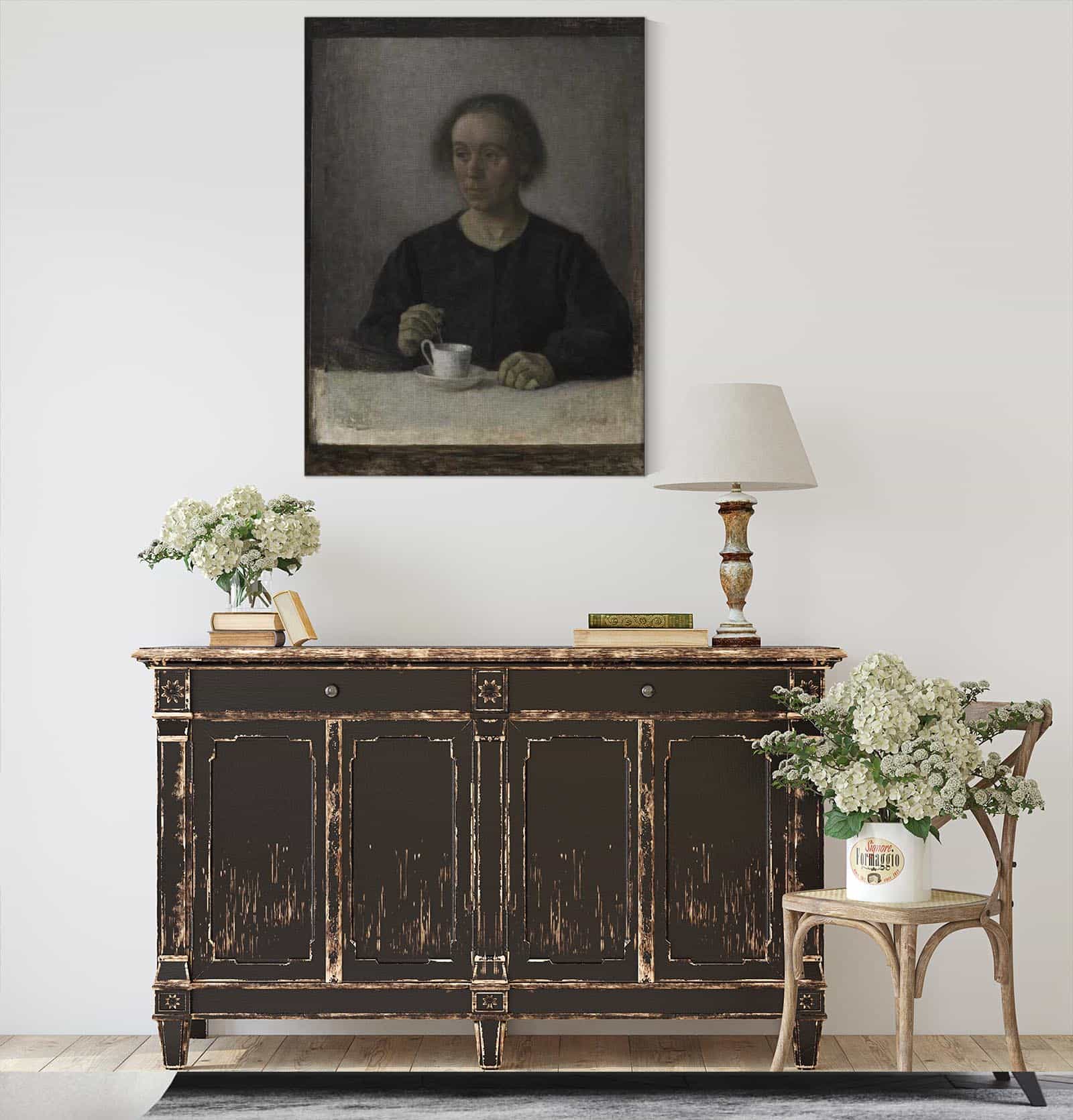 Ida Hammershoi The Artists Wife With A Teacup by Vilhelm Hammershoi - Image 4