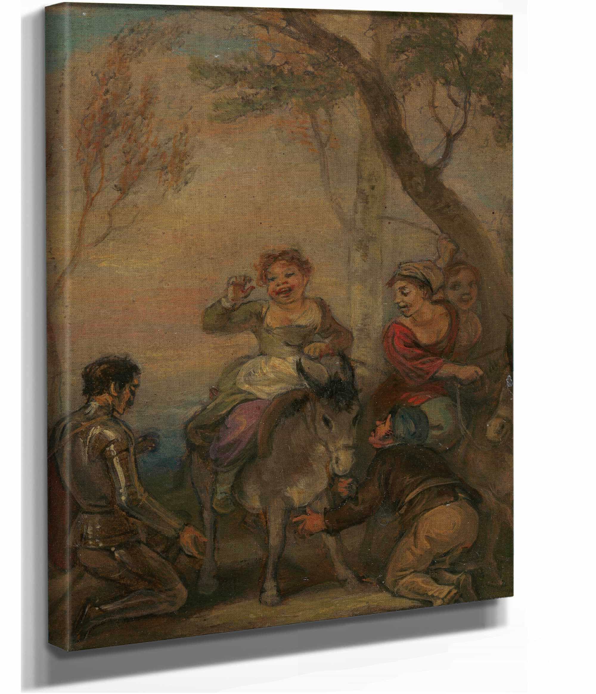 Illustration For Don Quixote With Figures On A Donkey by Robert Smirke - Image 2