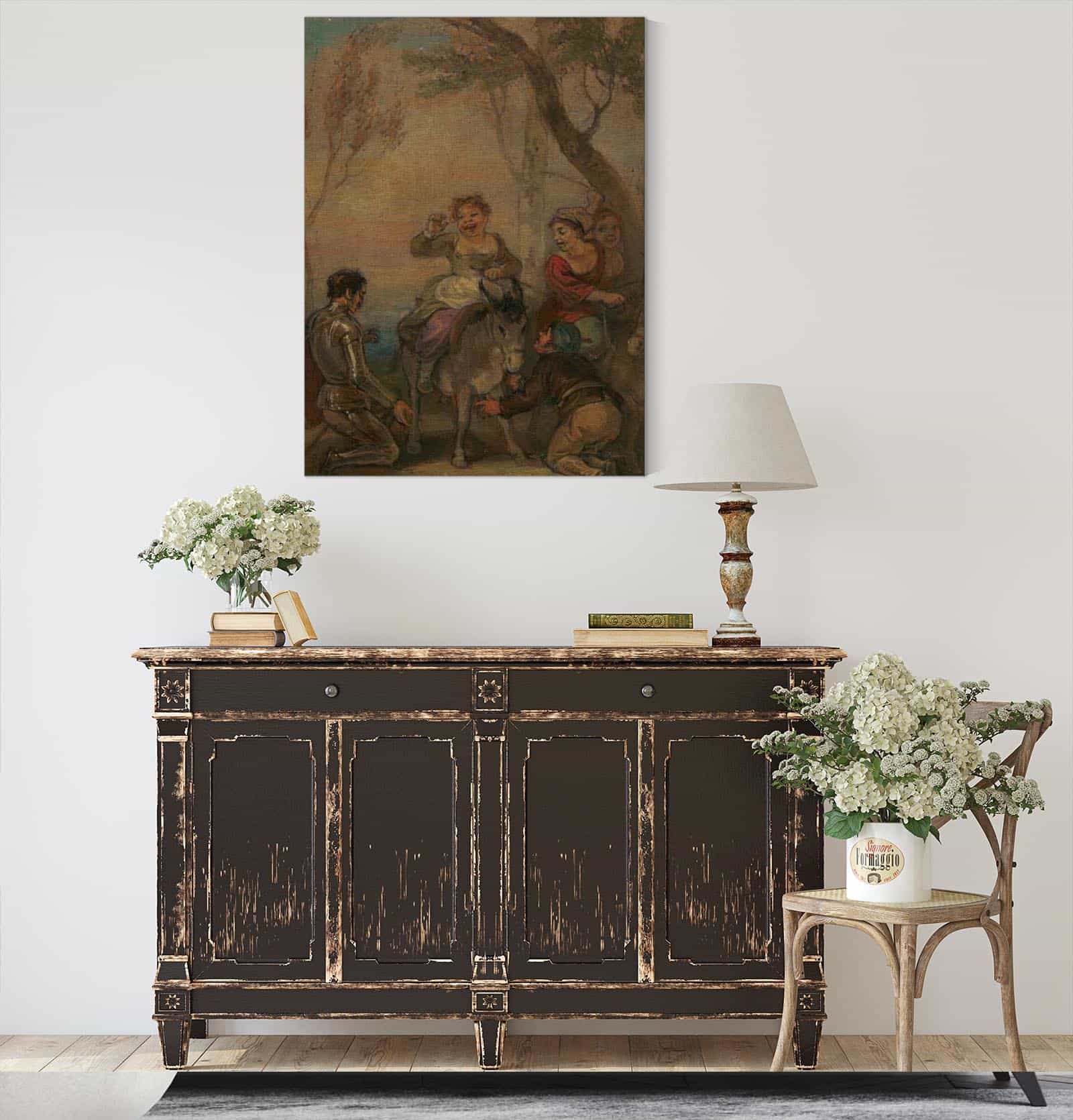 Illustration For Don Quixote With Figures On A Donkey by Robert Smirke - Image 4
