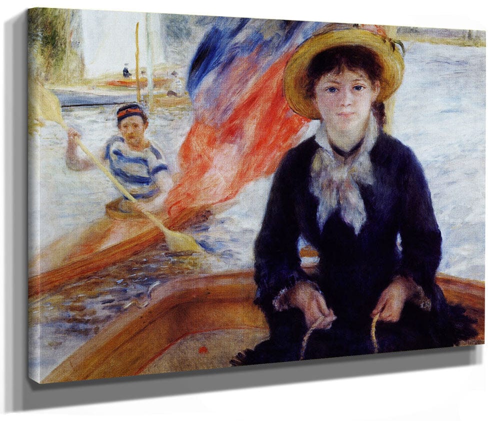 In A Dinghy By Pierre Auguste Renoir