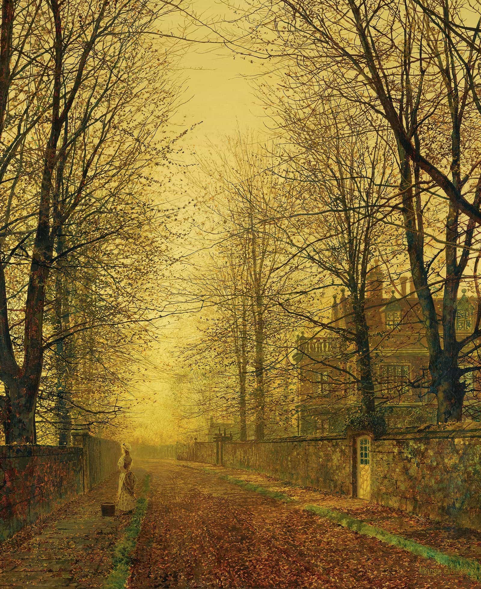 In Autumns Golden Glow by John Atkinson Grimshaw - Image 2