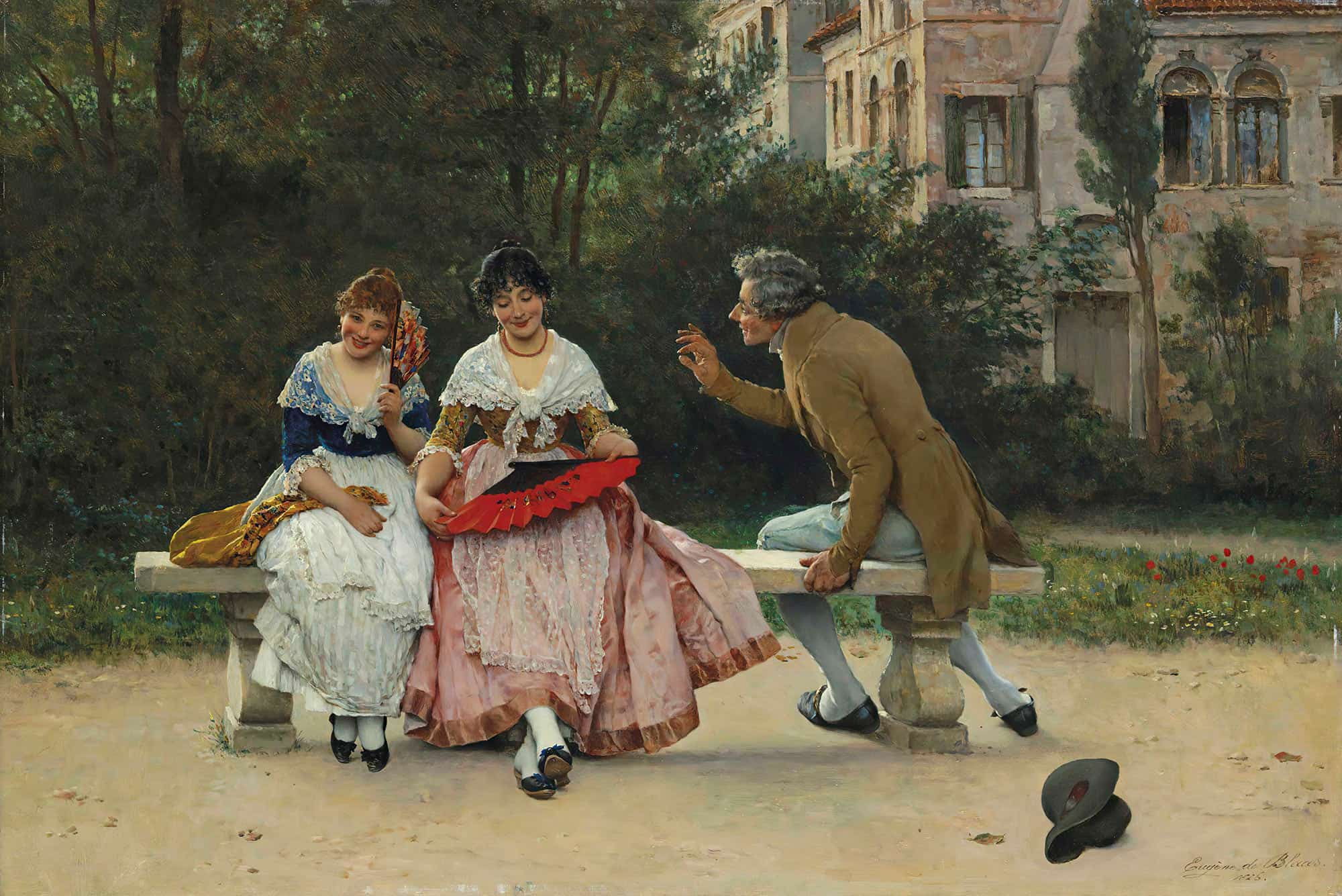 In The Park by Eugen Von Blaas - Image 2