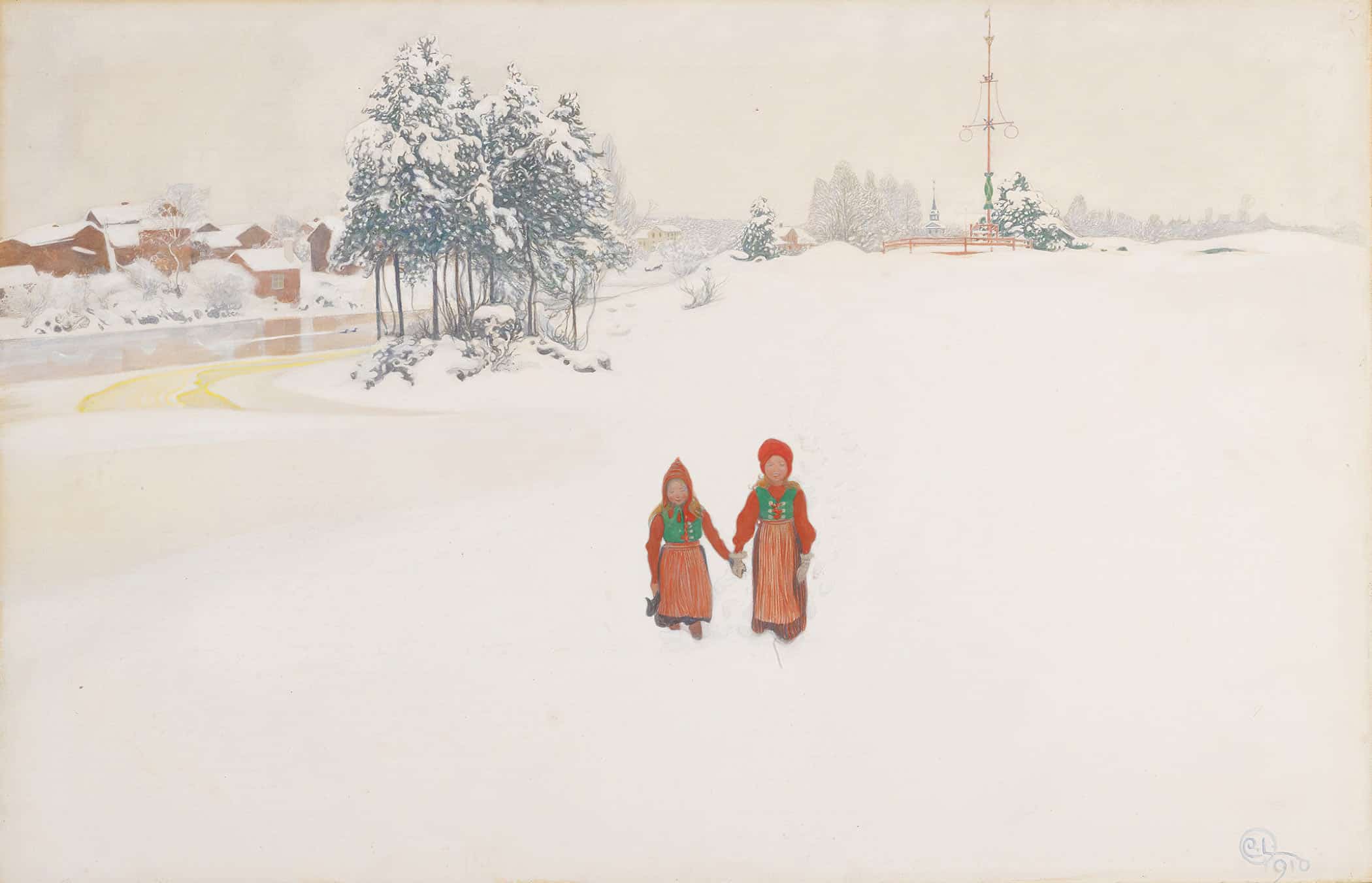 In The Snow by Carl Larsson - Image 2