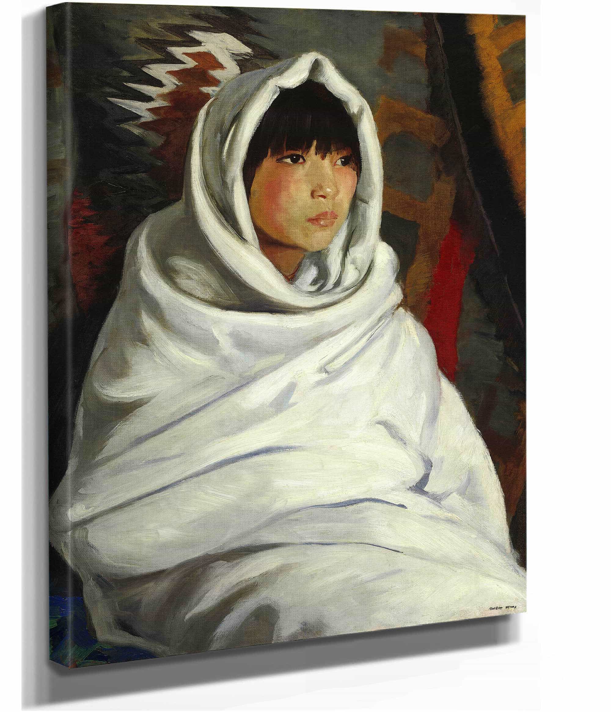 Indian Girl In White Blanket by Robert Henri - Image 2