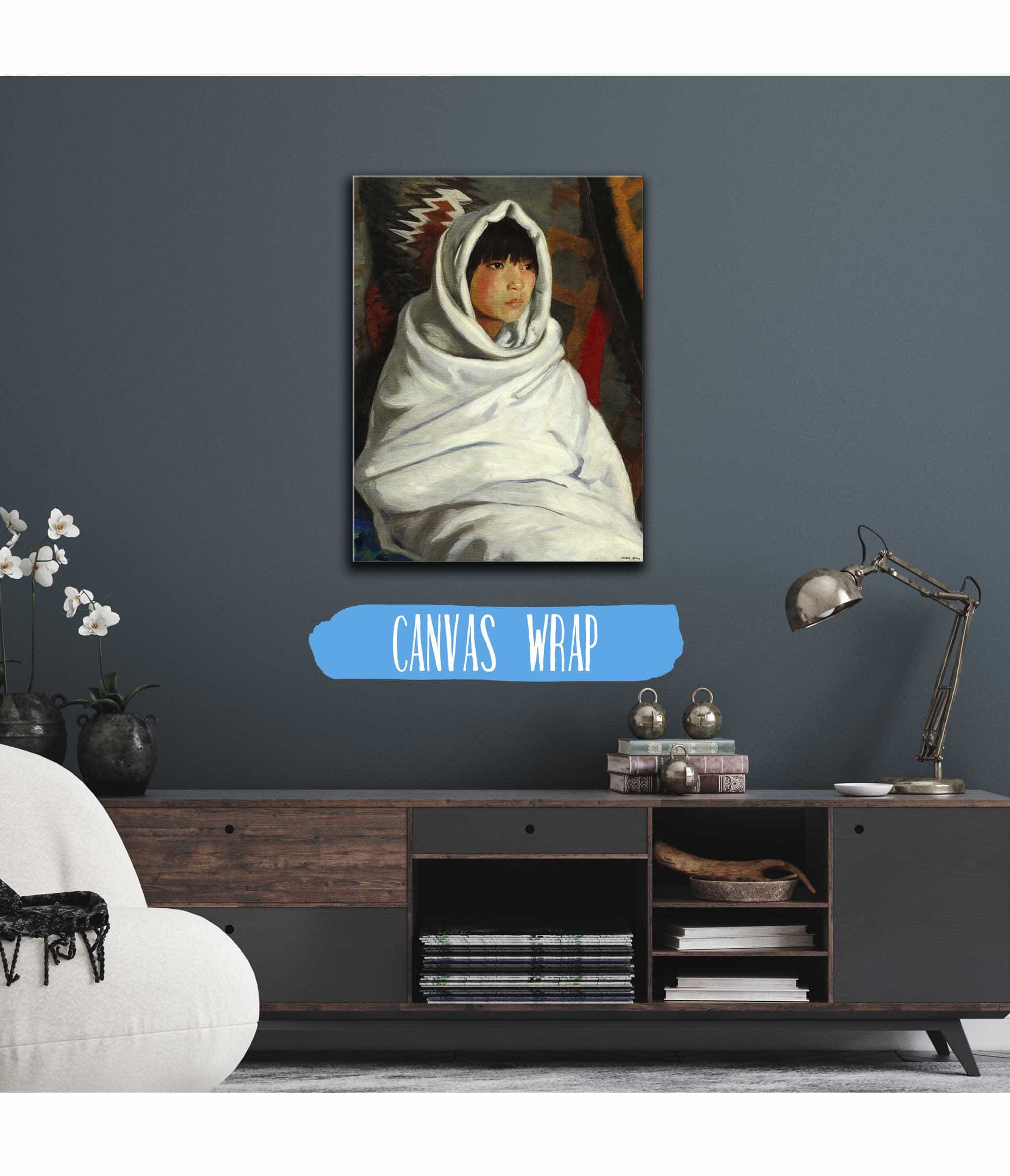 Indian Girl In White Blanket by Robert Henri - Image 3