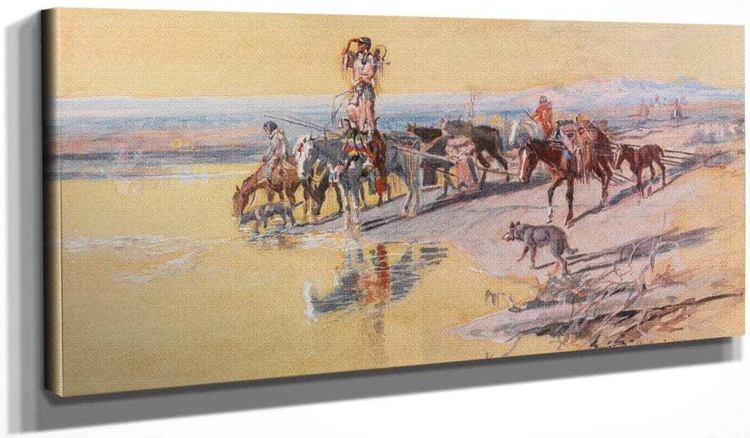 Indians Traveling On Travois By Charles Marion Russell - Image 3
