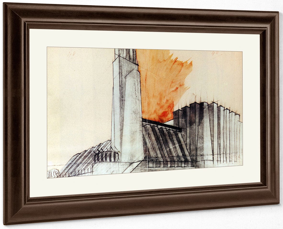Industrial Building With Corner Tower 1913 By Antonio Sant'elia - Image 3