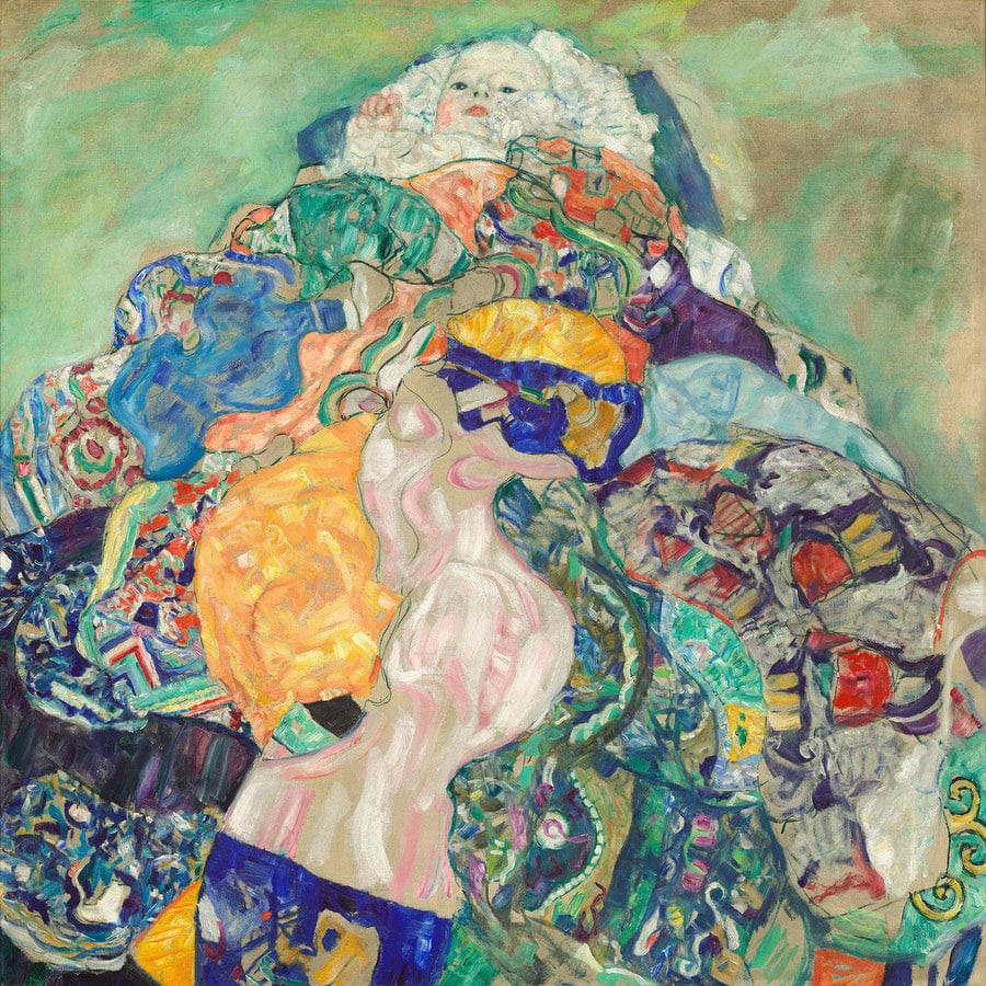 Infant Baby In Cradle 1917 1918 National Gallery Washinton By Gustav Klimt - Image 5