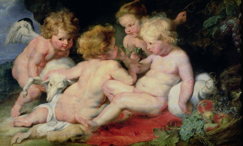 Infant Christ With John The Baptist And Two Angels 1615;20 (Panel) By Peter Paul Rubens - Image 5