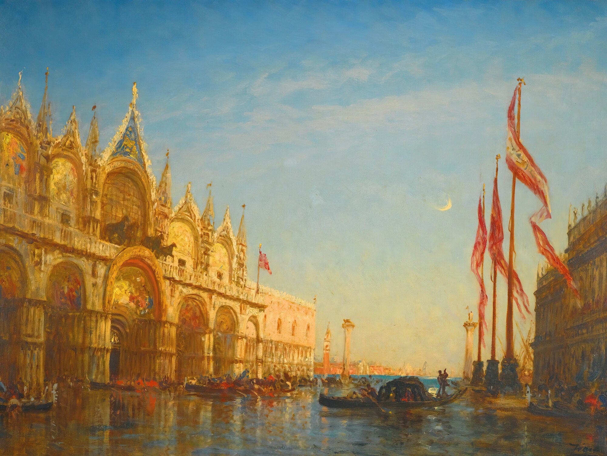 Inondations Sur La Place Saint Marc Venise by Felix Ziem - Image 2