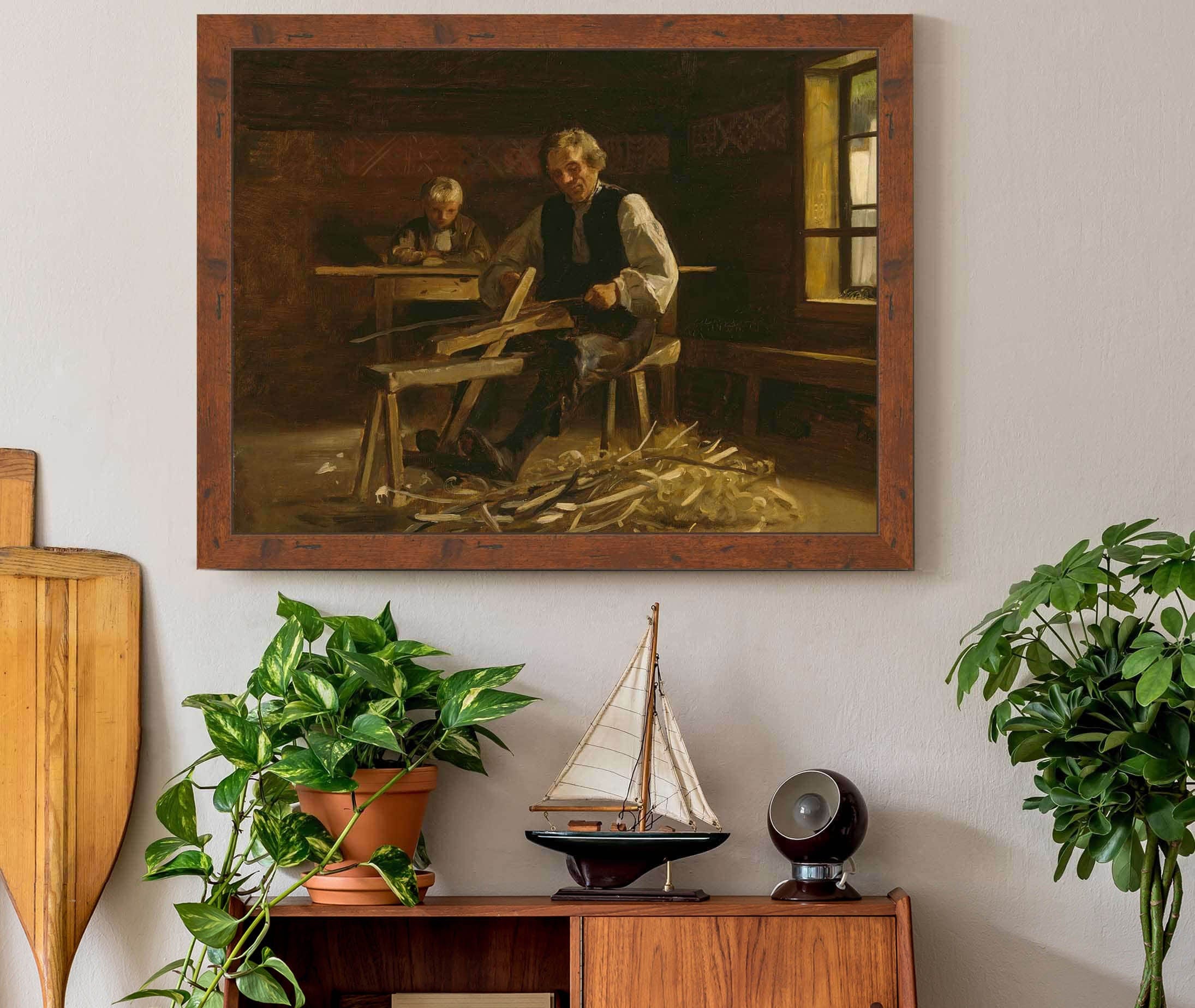 Interior From Vikoy With Farmer Making Barrel Hoops by Adolph Tidemand - Image 3