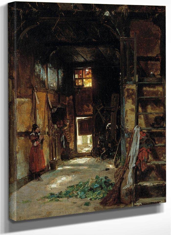 Interior Of A Westphalian Cottage By Worthington Whittredge