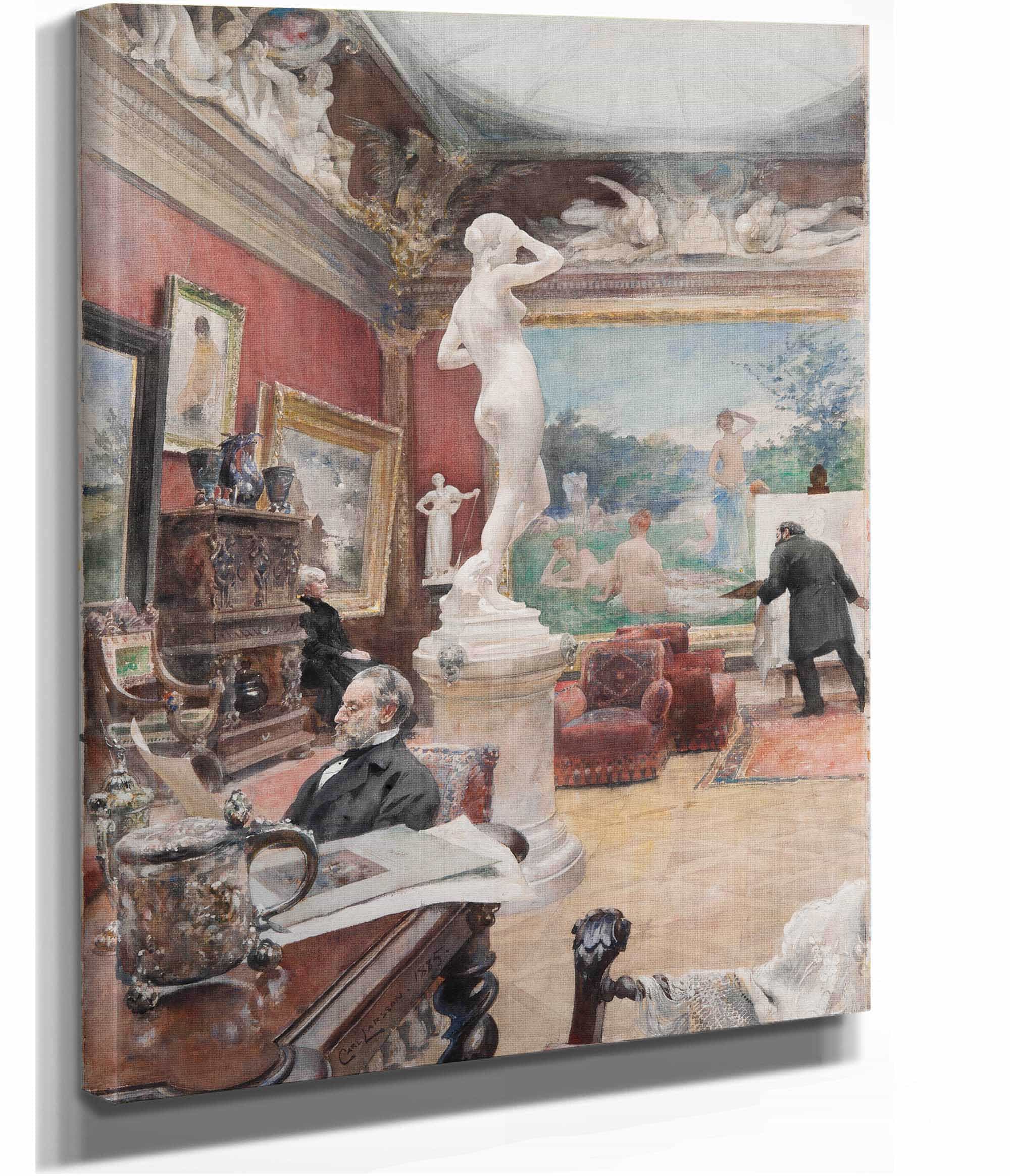 Interior Of The Furstenberg Gallery by Carl Larsson - Image 2