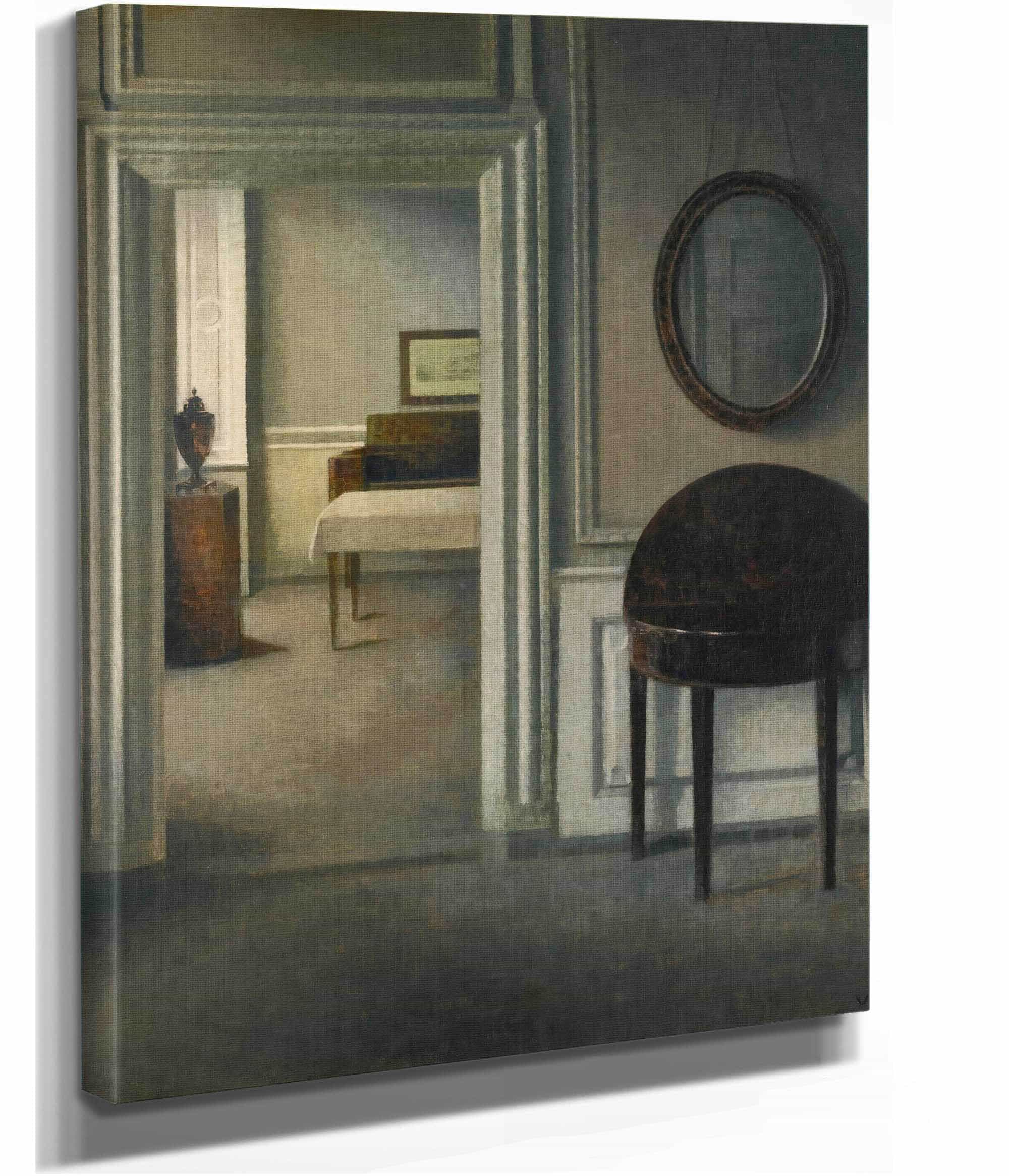 Interior With A Mirror by Vilhelm Hammershoi - Image 2