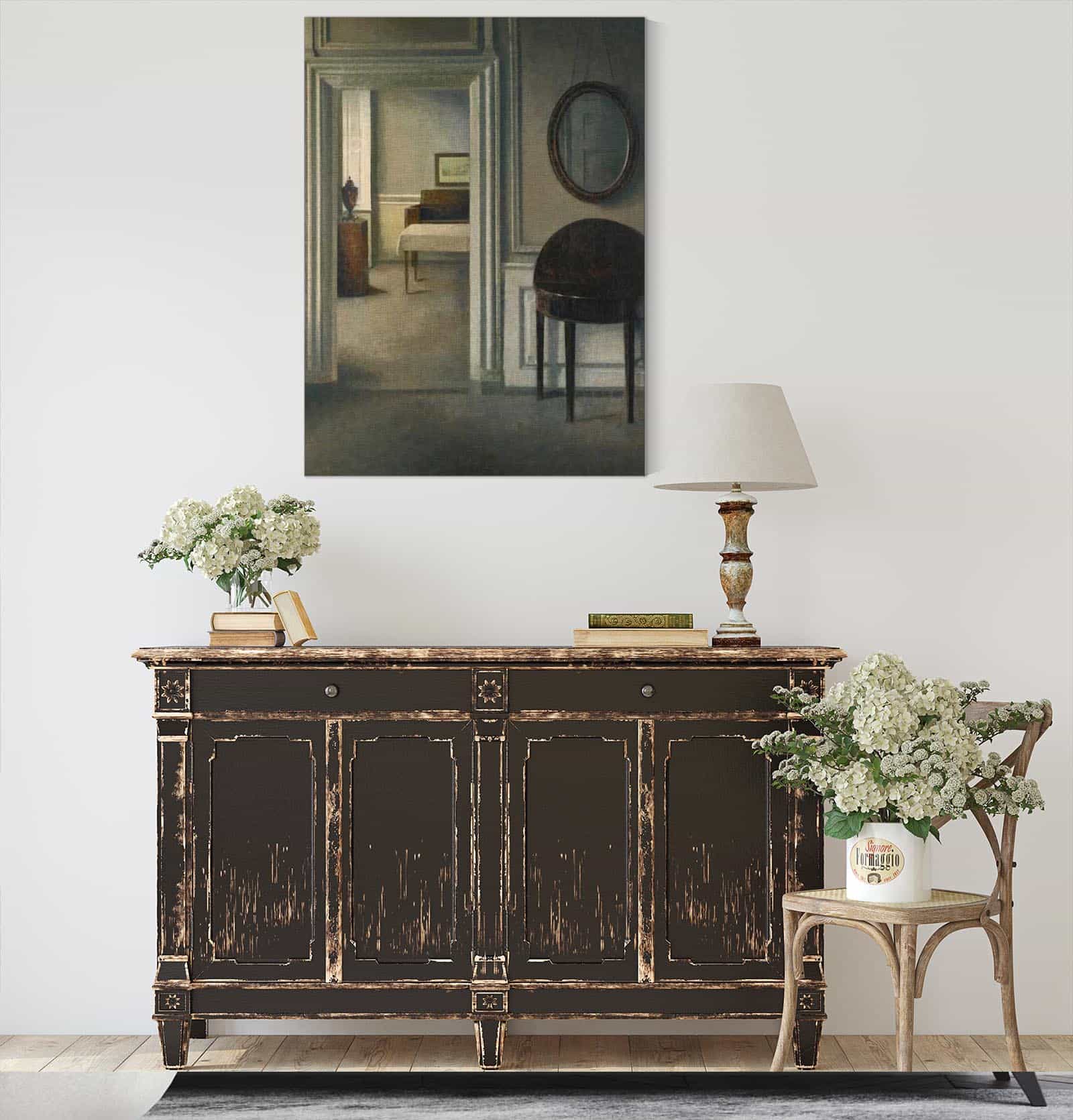 Interior With A Mirror by Vilhelm Hammershoi - Image 4